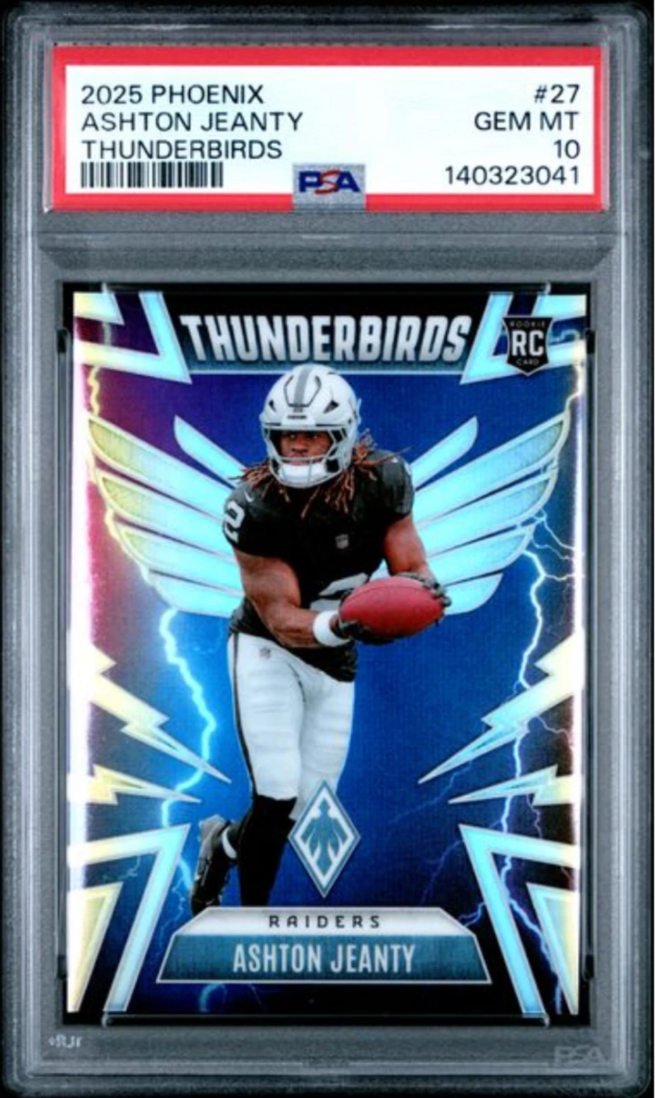 Graded 2025 Panini Phoenix Ashton Jeanty #27 Thunderbirds Rookie RC Card PSA 10