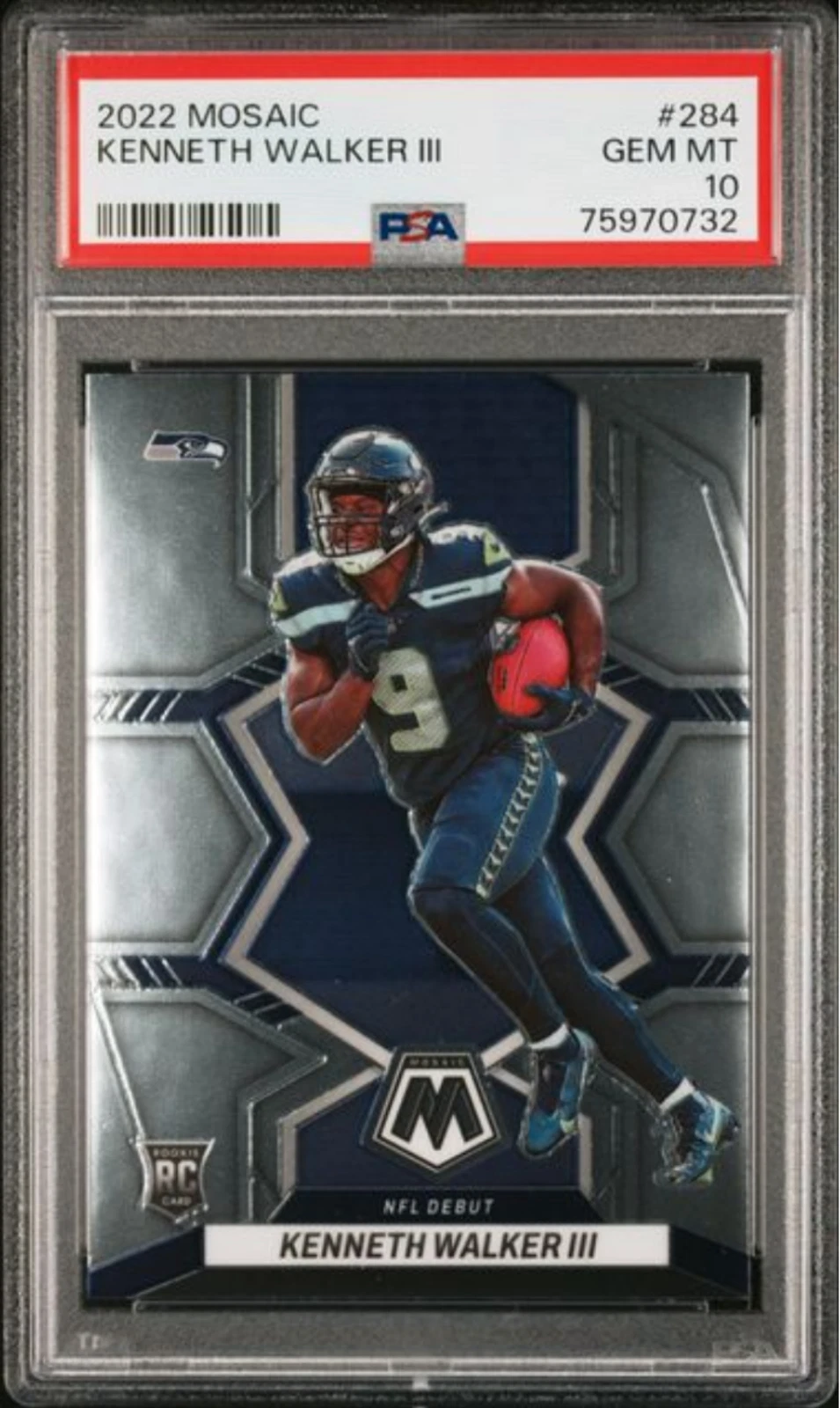 Graded 2022 Panini Mosaic Kenneth Walker III #284 Rookie RC Card PSA 10 Gem Mint
