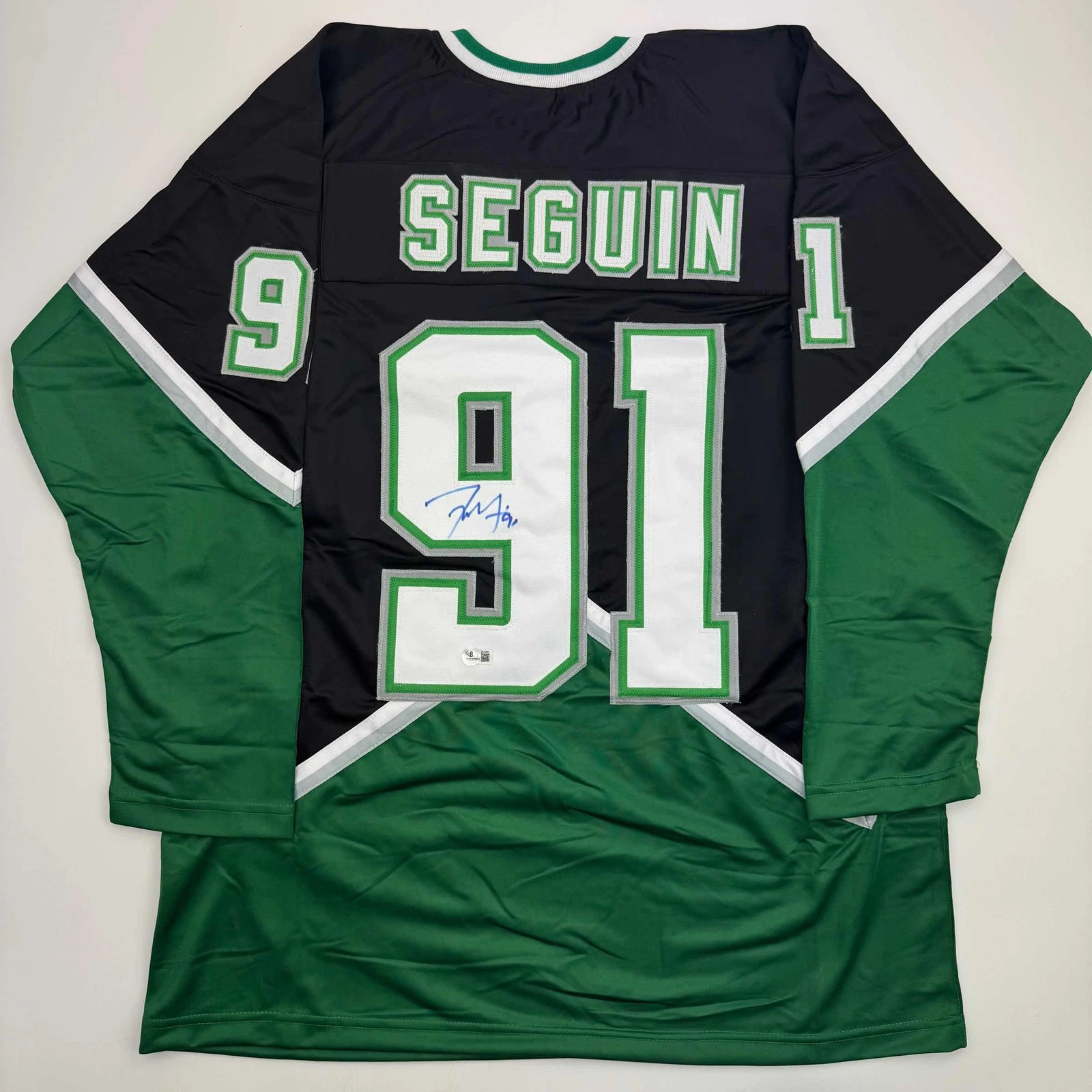 Autographed/Signed Tyler Seguin Dallas Black Hockey Jersey Beckett BAS COA