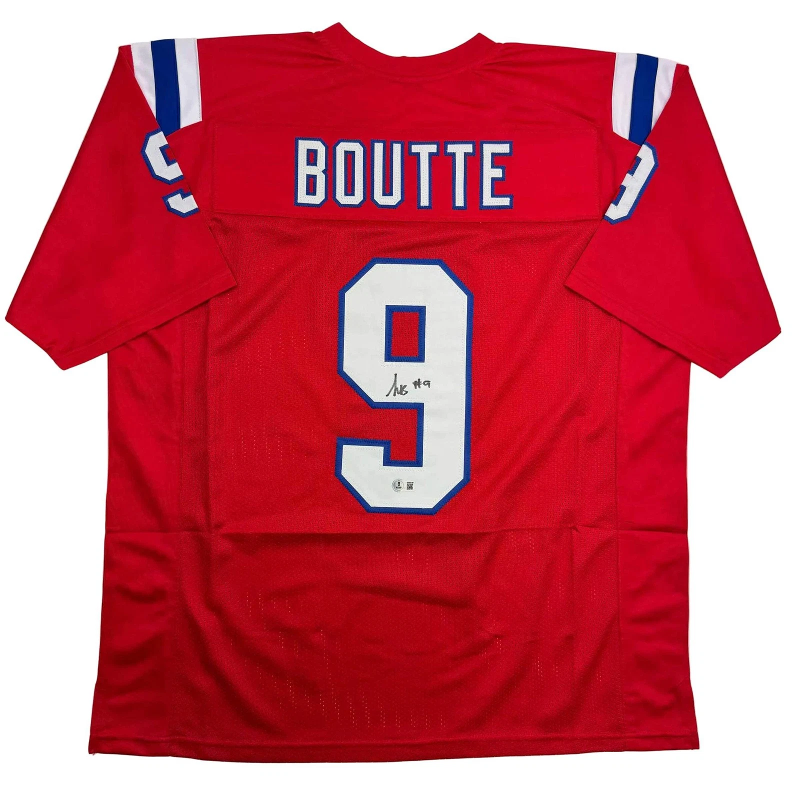 Autographed/Signed Kayshon Boutte New England Red Jersey Beckett BAS COA