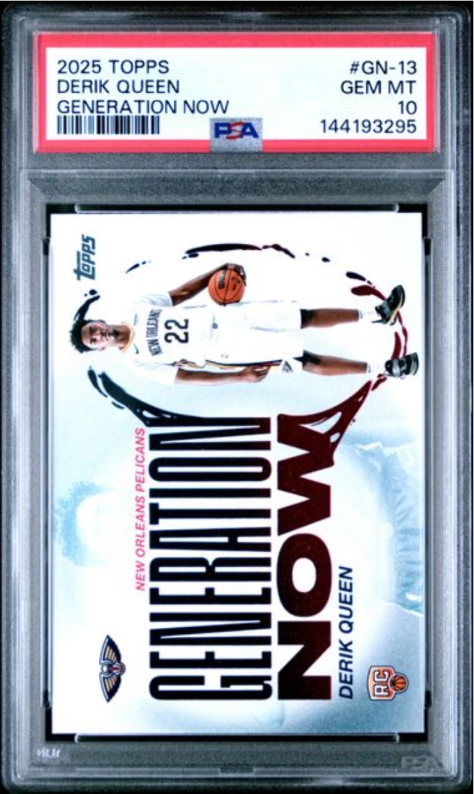 Graded 2025 Topps Derik Queen #GN13 Generation Now Rookie RC Card PSA 10 Mint
