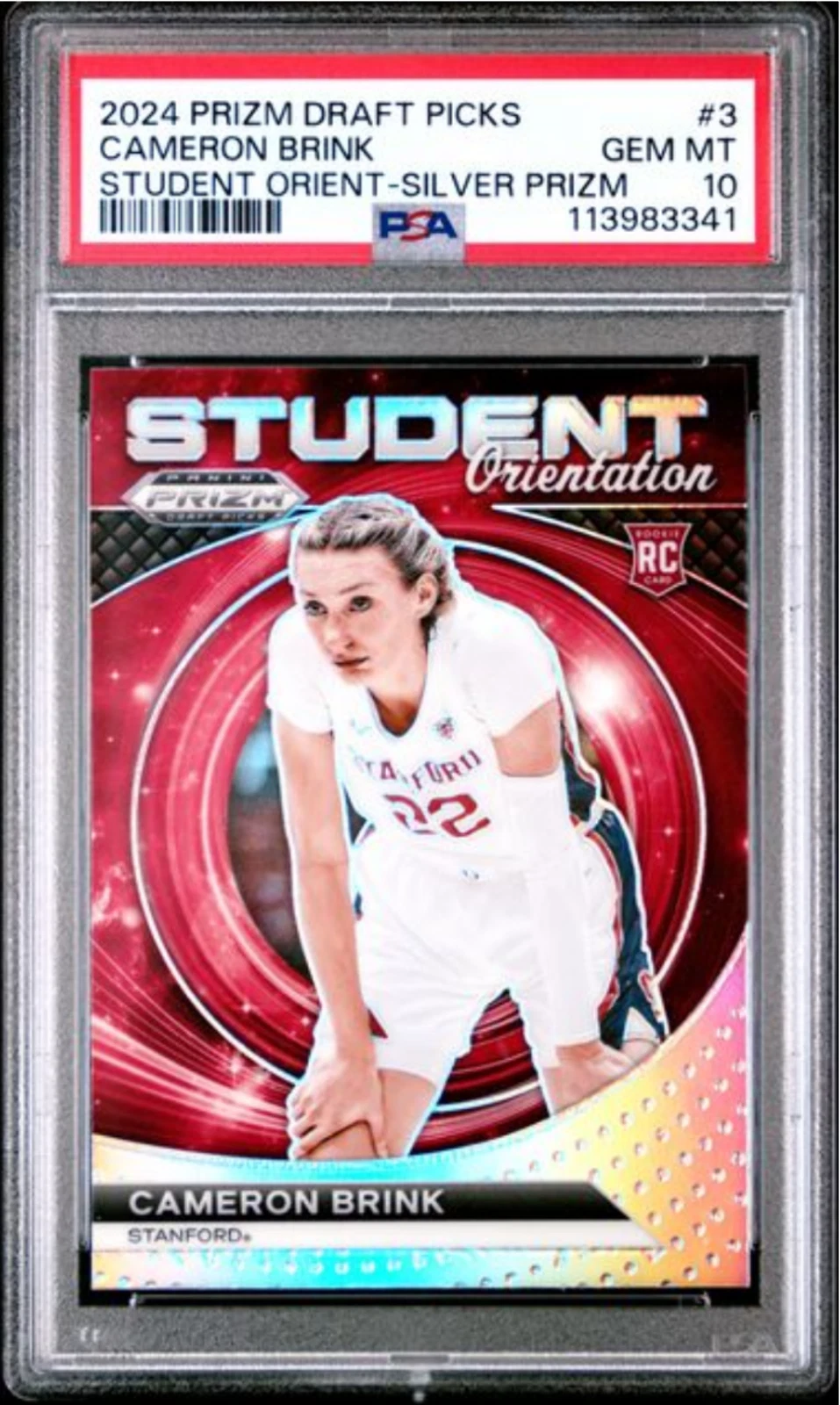 Graded 2024 Panini Prizm Draft Picks Cameron Brink #3 Silver Rookie Card PSA 10