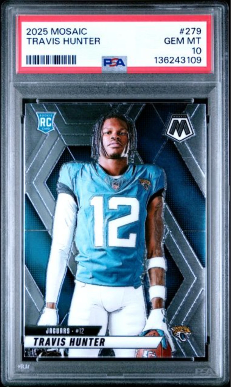 Graded 2025 Panini Mosaic Travis Hunter #279 Rookie RC Card PSA 10 Gem Mint