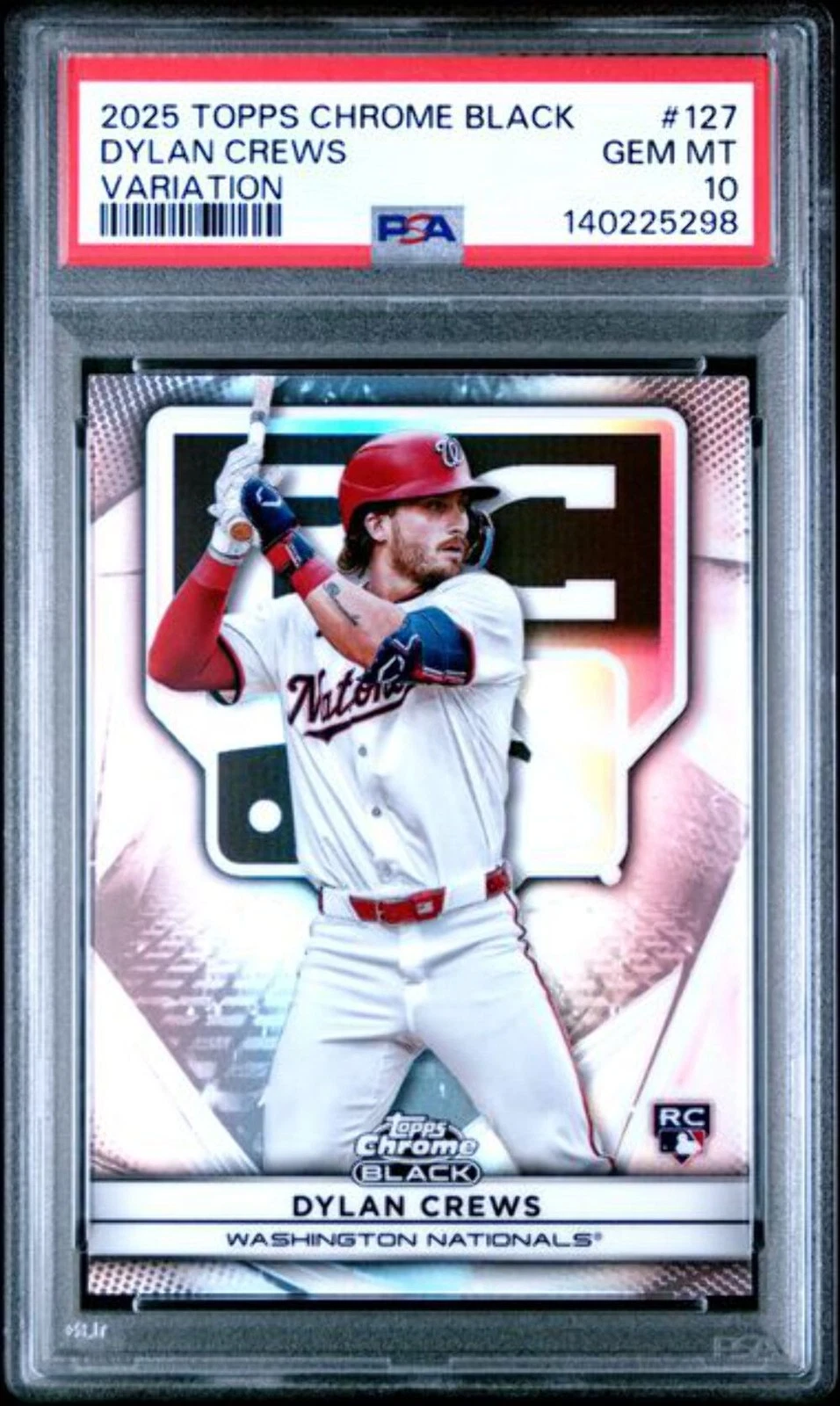 Graded 2025 Topps Chrome Black Dylan Crews #127 Variation Rookie RC Card PSA 10