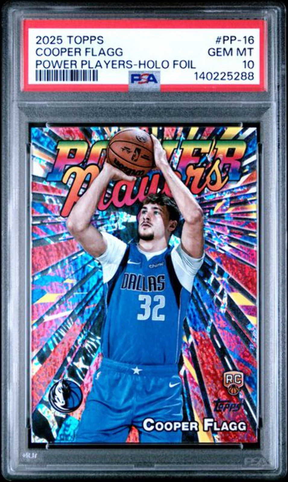 Graded 2025 Topps Cooper Flagg #PP16 Power Players Holo Foil Rookie Card PSA 10