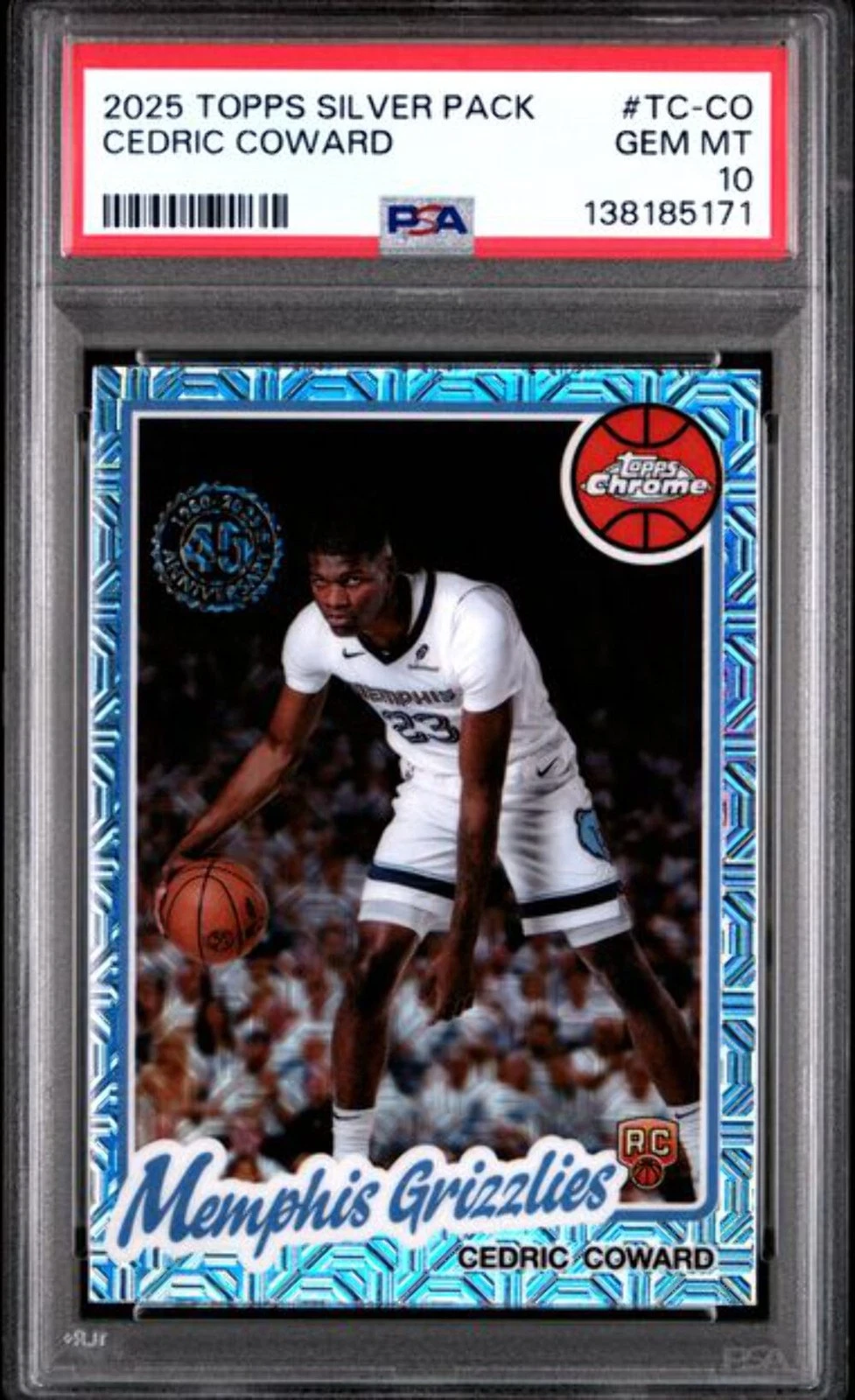 Graded 2025 Topps Silver Pack Cedric Coward #TCCO Rookie RC Card PSA 10 Gem Mint