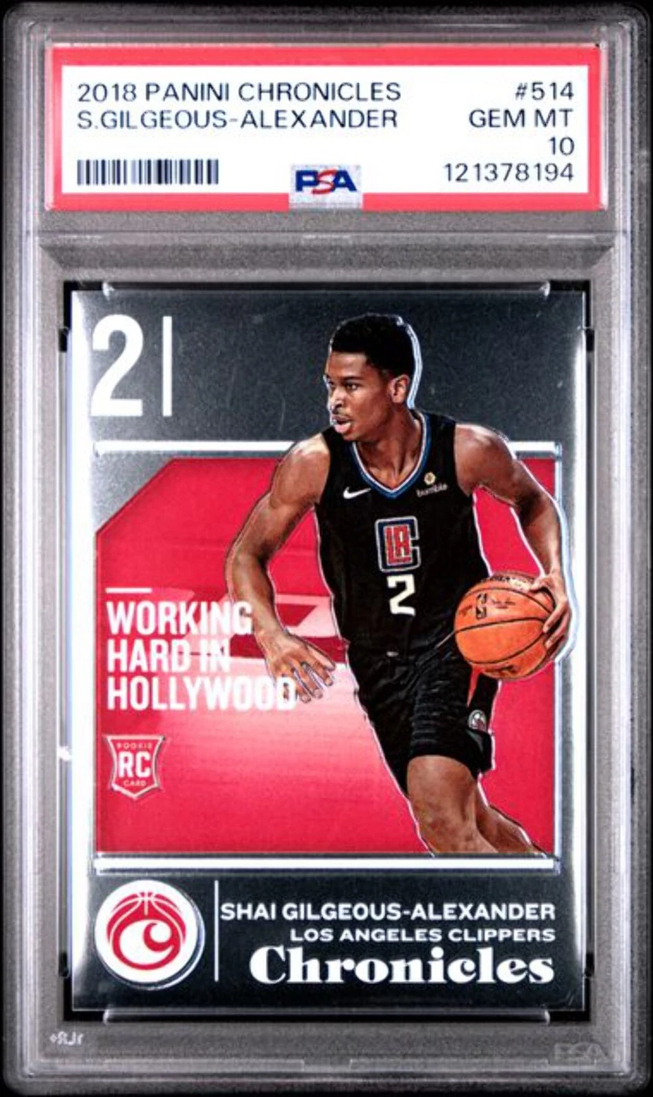 Graded 2018-19 Panini Chronicles Shai Gilgeous-Alexander #514 RC Card PSA 10