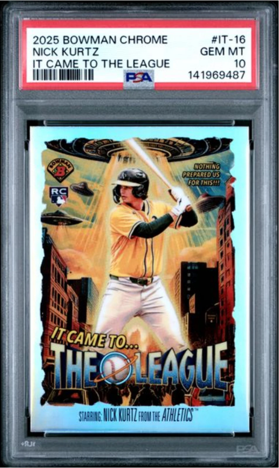 Graded 2025 Topps Bowman Chrome Nick Kurtz #IT16 The League Rookie Card PSA 10