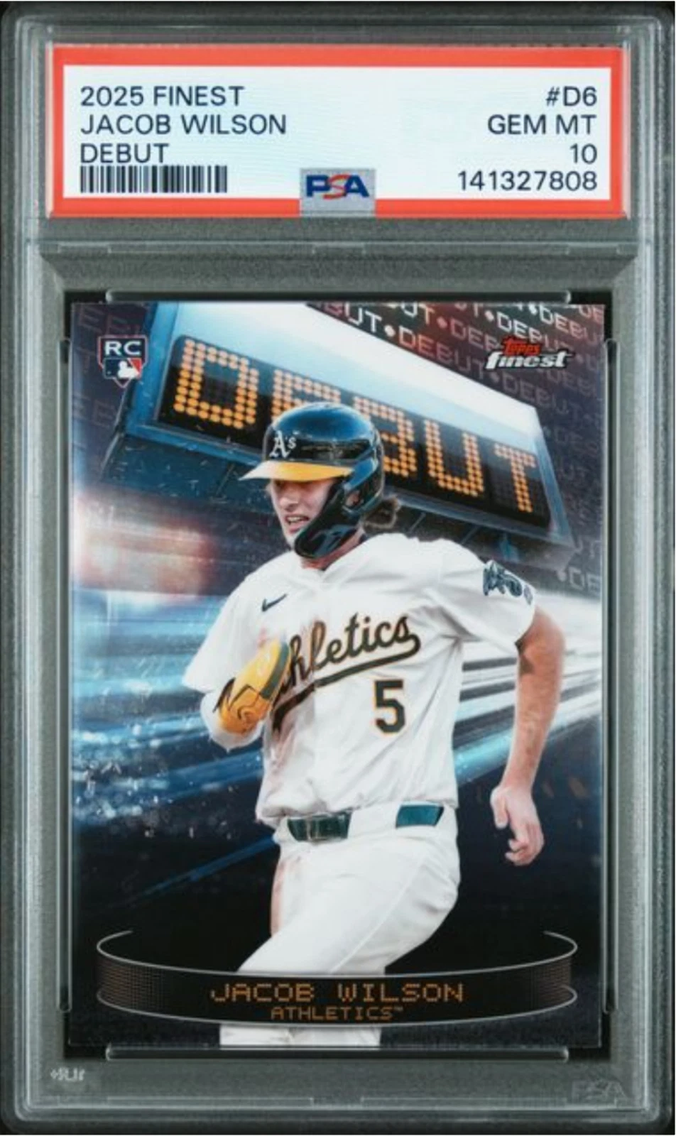 Graded 2025 Topps Finest Jacob Wilson #D6 Debut Rookie RC Card PSA 10 Gem Mint