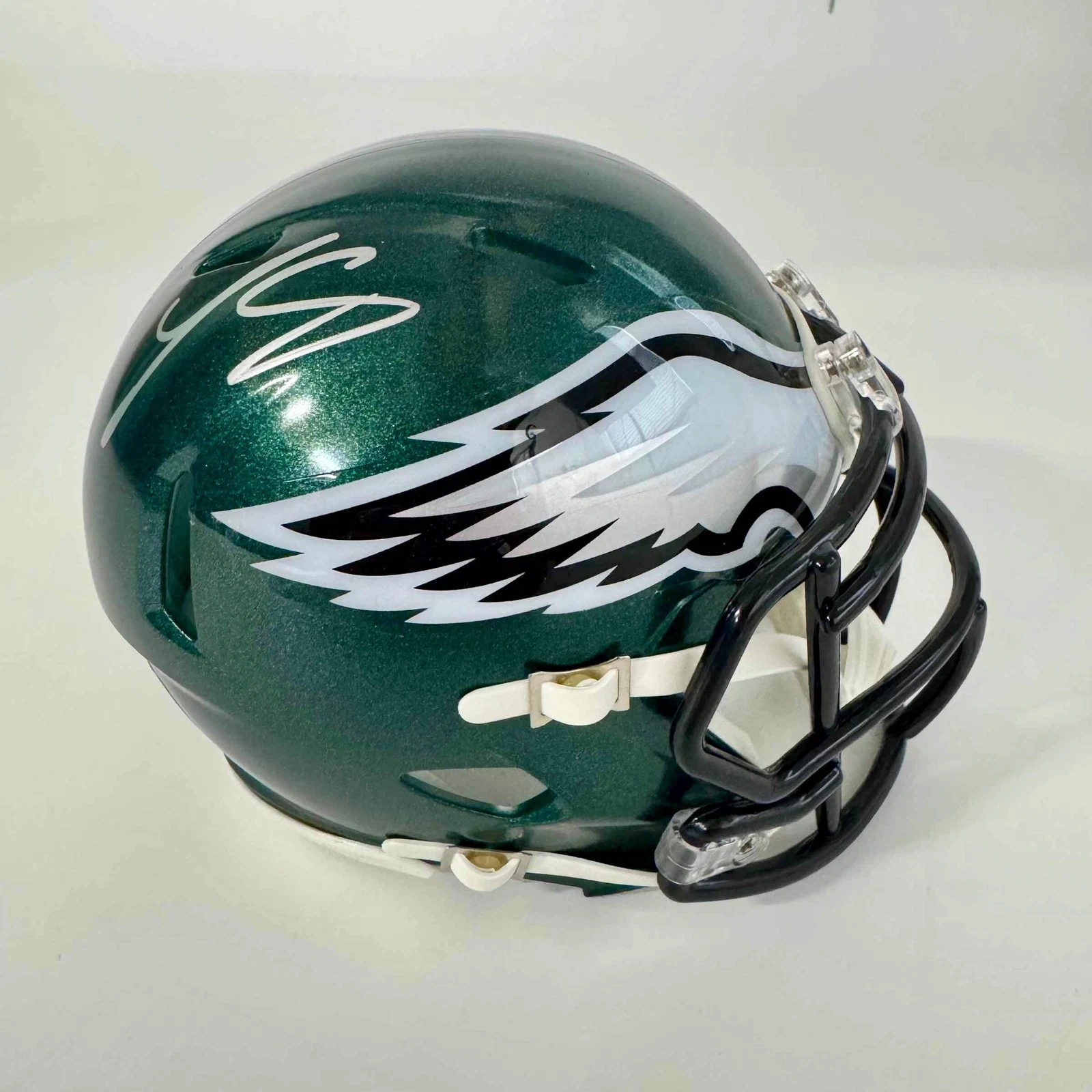 Autographed/Signed LeSean McCoy Philadelphia Eagles Mini Football Helmet JSA COA