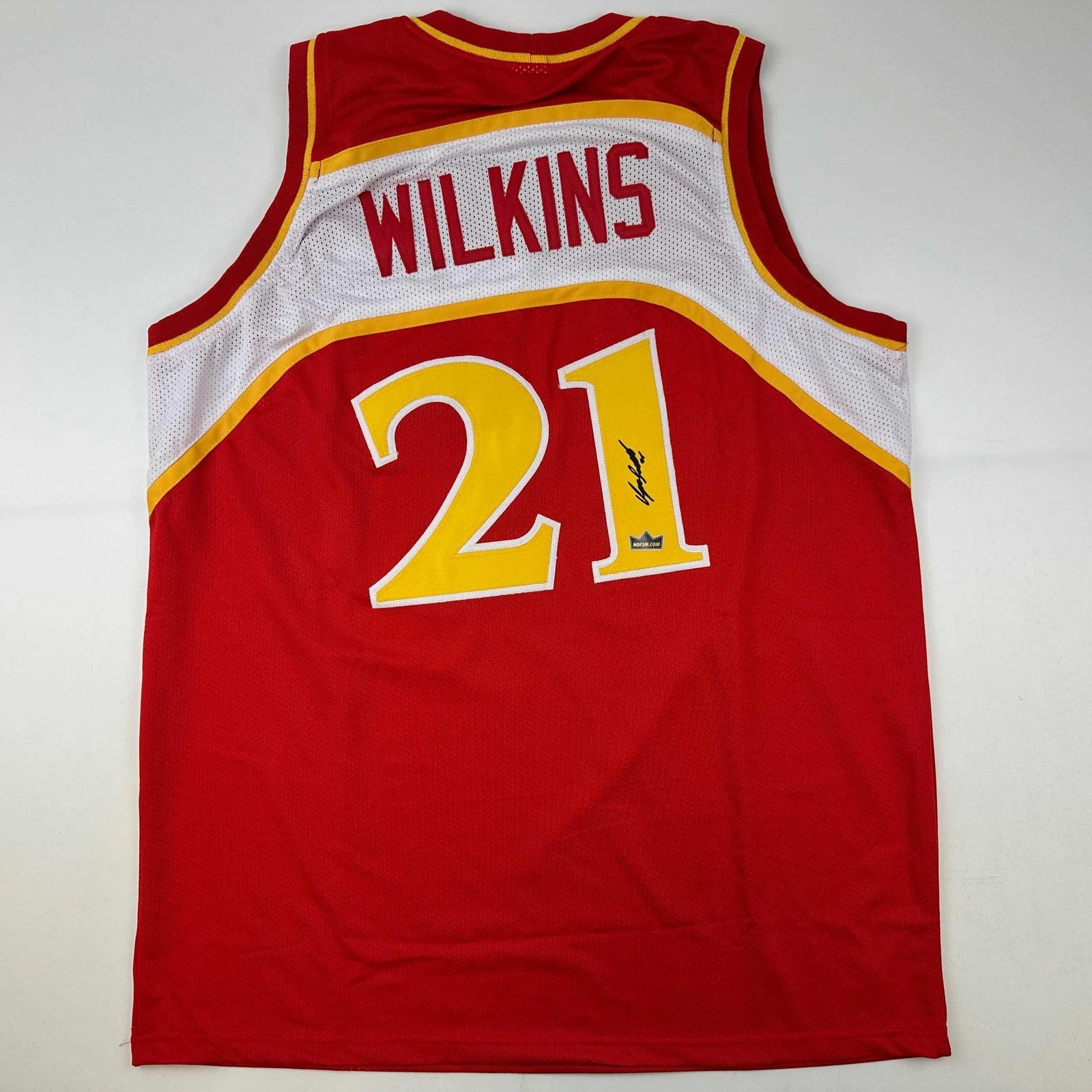 Facsimile Autographed Dominique Wilkins Atlanta Red Reprint Jersey Size Men's XL