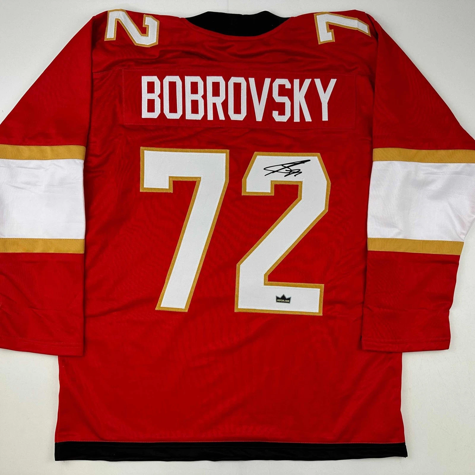 Facsimile Autographed Sergei Bobrovsky Florida Red Reprint Jersey Size Men's XL