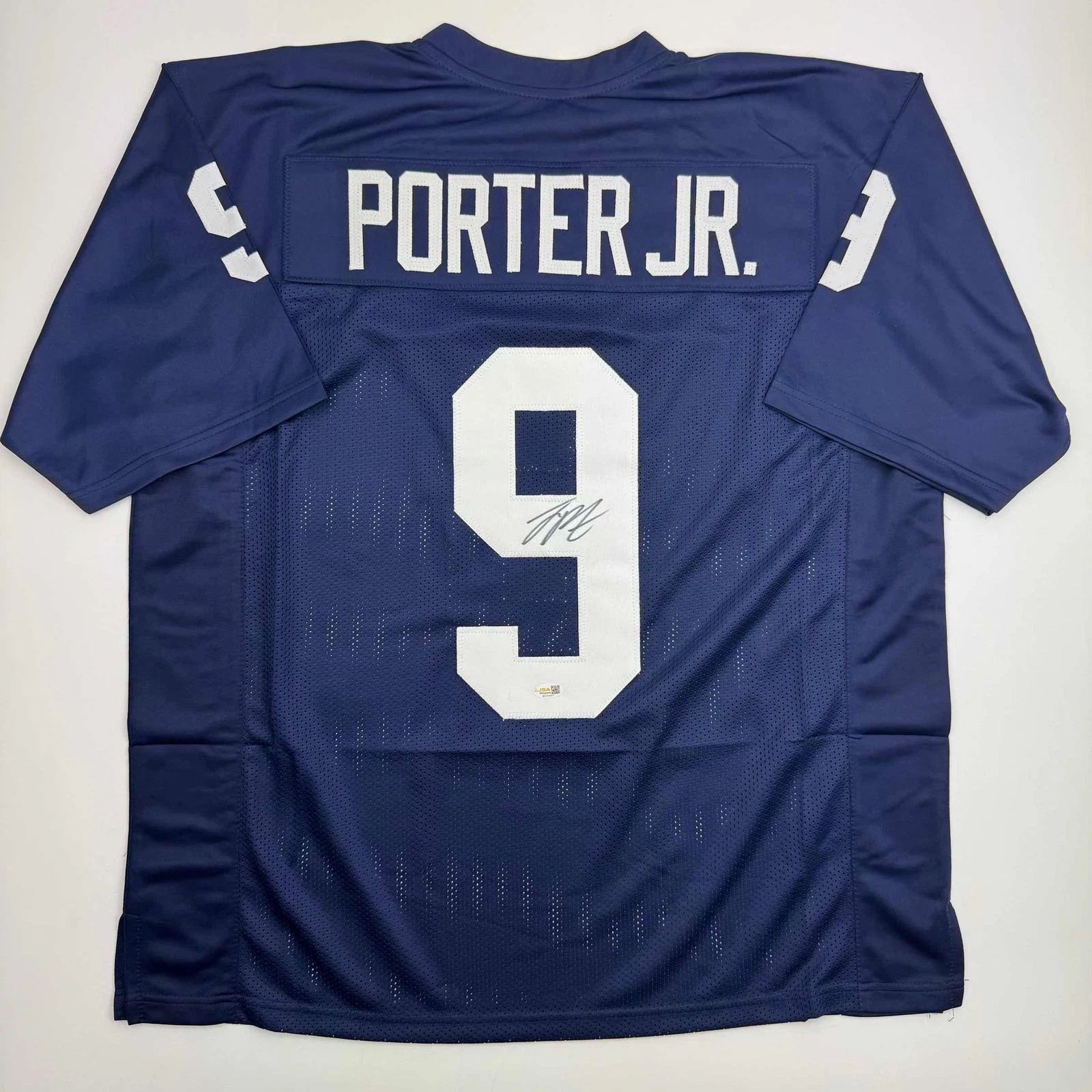 Autographed/Signed Joey Porter Jr Penn State Blue College Jersey Beckett BAS COA