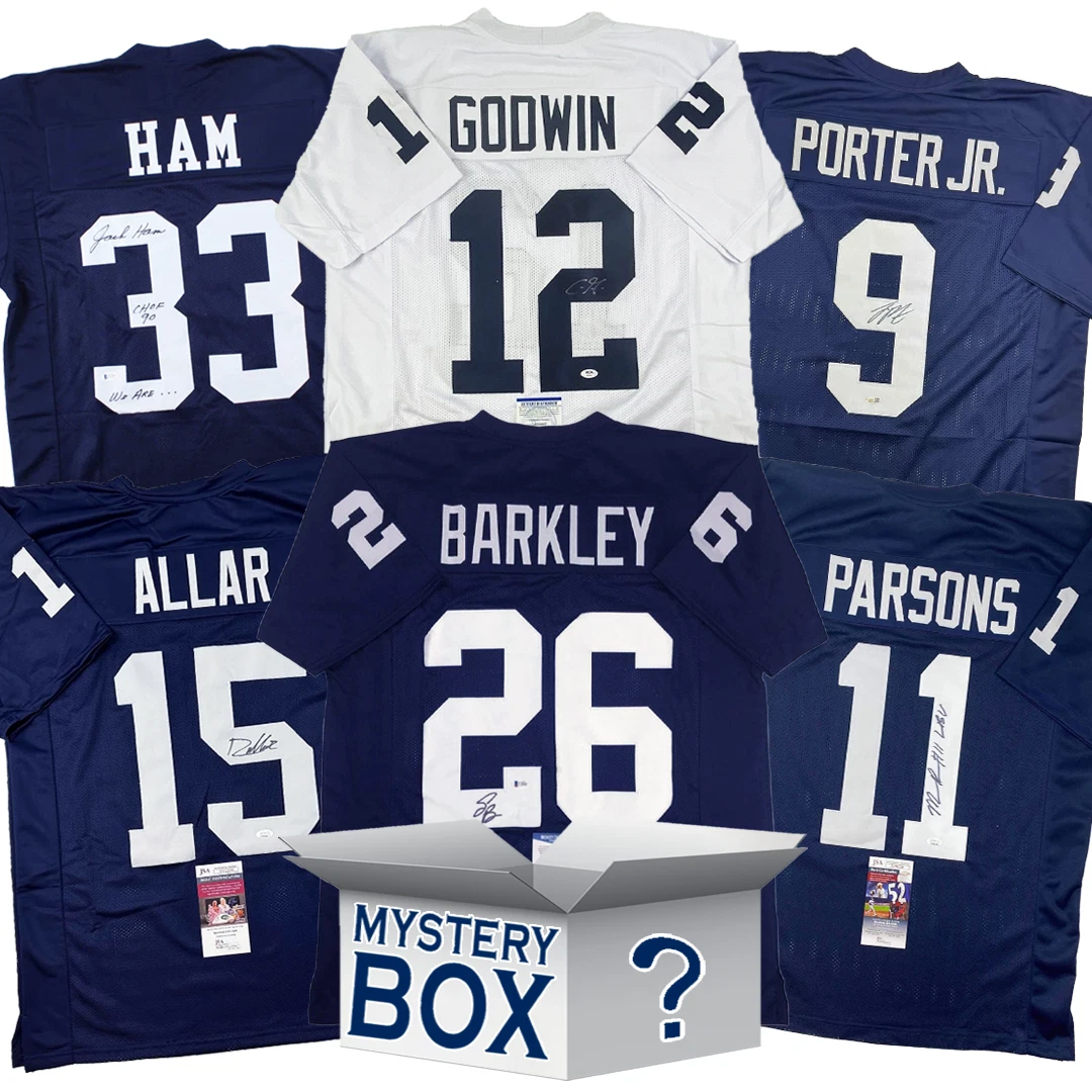 Autographed/Signed Penn State College Football Jersey Mystery Box with PSA JSA B
