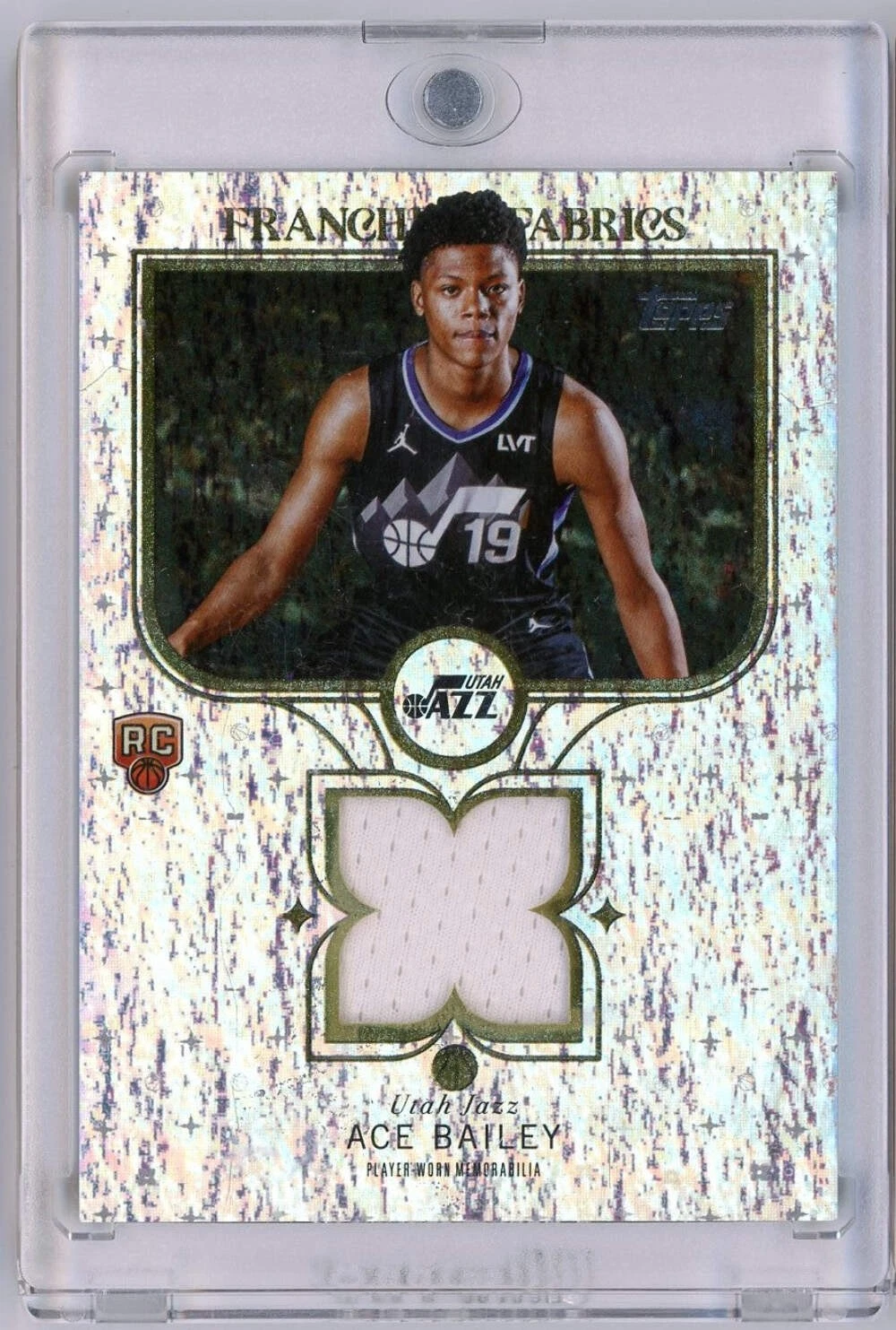 2025 Topps Ace Bailey #FFAB Franchise Fabrics Player Worn Relic Jazz Rookie Card