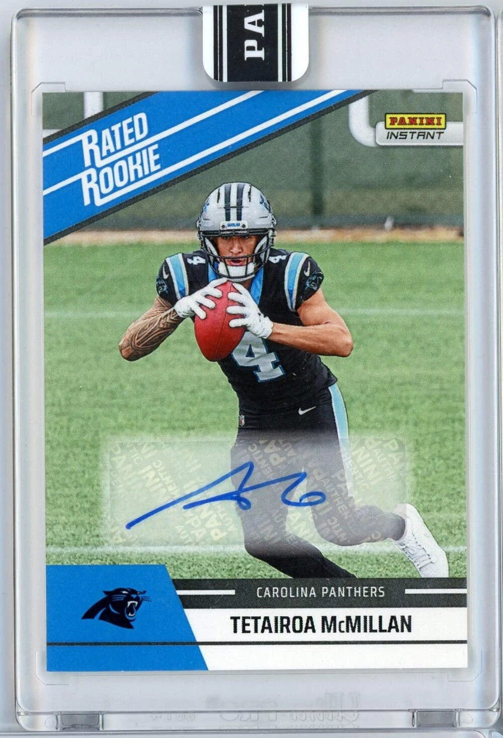 2025 Panini Instant NFL Tetairoa McMillan 24 Rated Retro Rookie Auto /99 RC Card