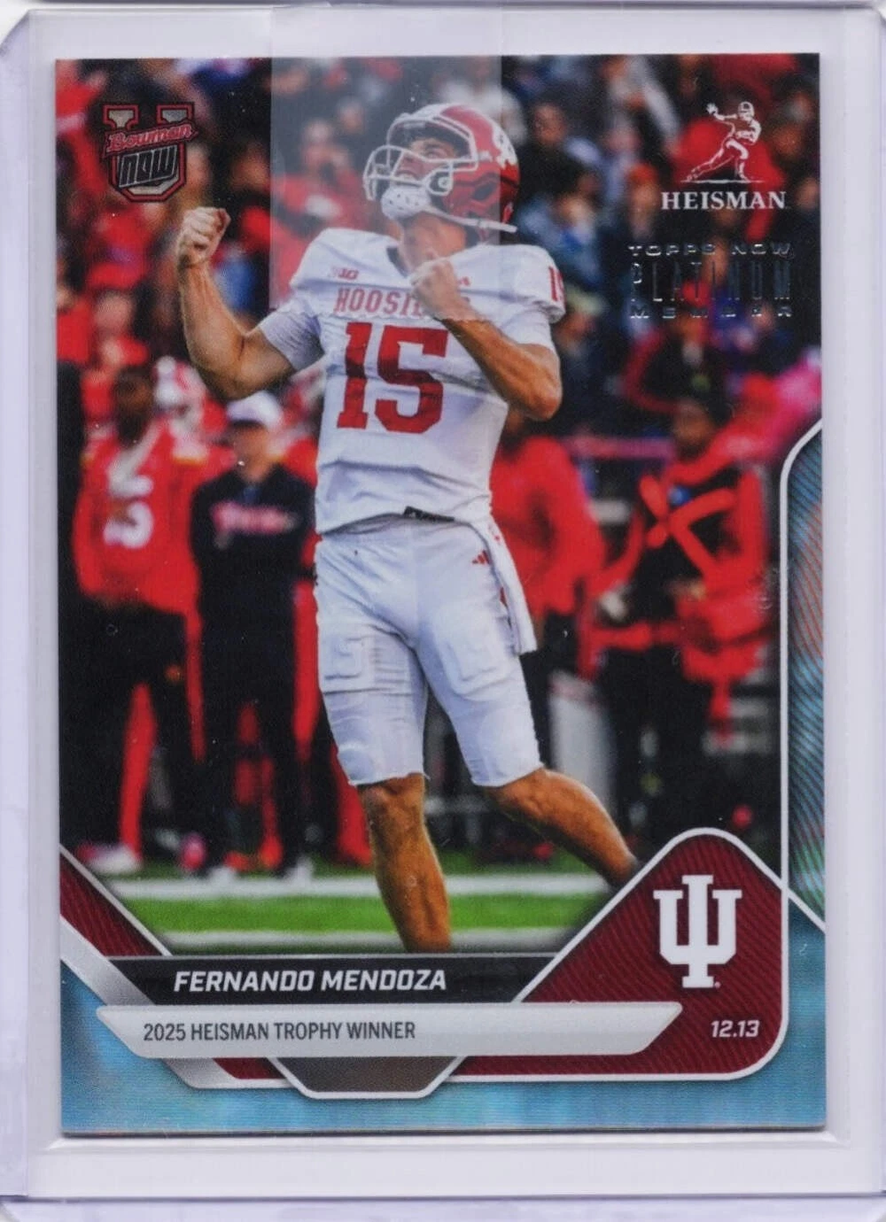 2025 Topps Bowman U Now Fernando Mendoza #60 Platinum Member RC Football Card
