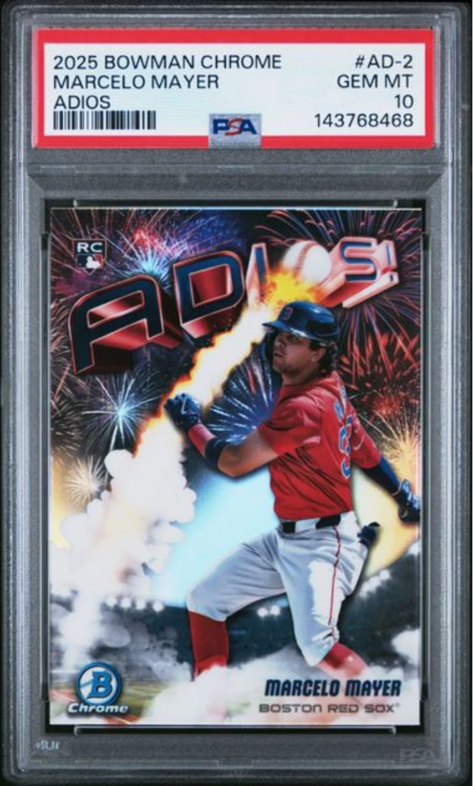 Graded 2025 Topps Bowman Chrome Marcelo Mayer #AD2 Adios Rookie RC Card PSA 10