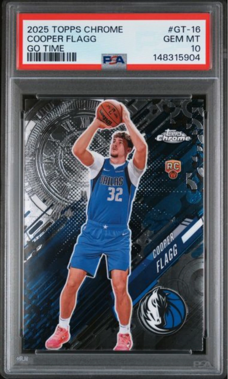 Graded 2025 Topps Chrome Cooper Flagg #GT16 Go Time Rookie RC Card PSA 10 Mint