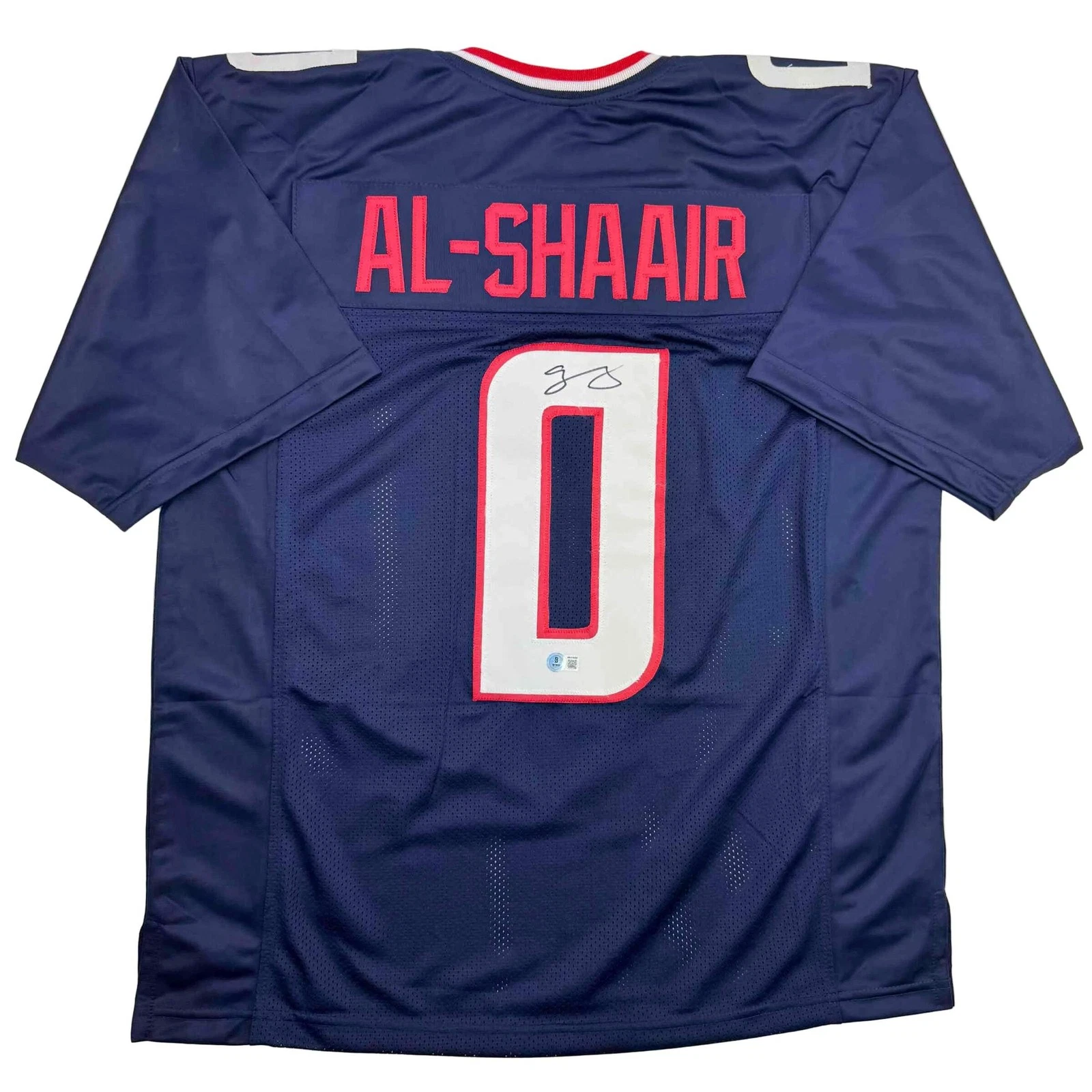 Autographed/Signed Azeez Al Shaair Houston Blue Football Jersey Beckett BAS COA