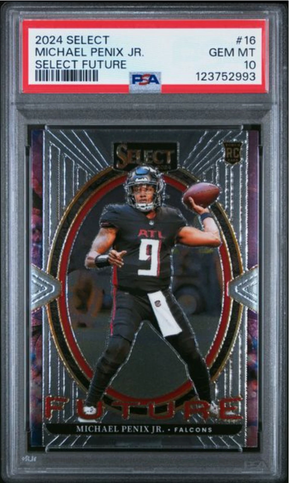 Graded 2024 Select Michael Penix Jr #16 Select Future RC Football Card PSA 10