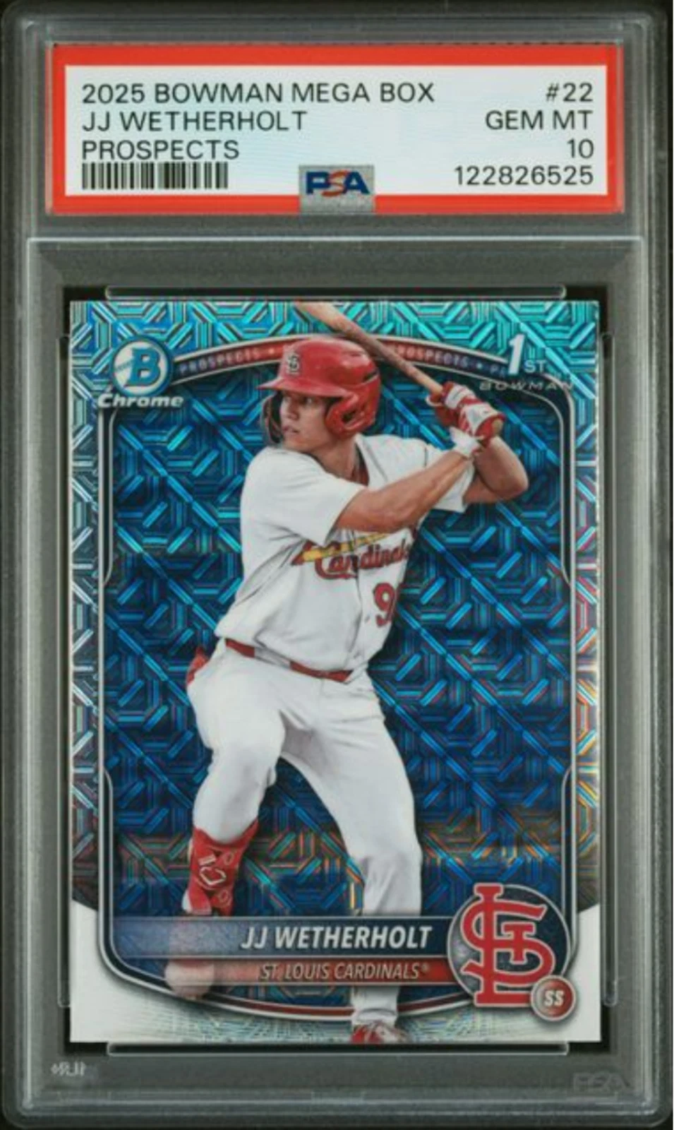 Graded 2025 Bowman Mega Box JJ Wetherholt #22 Prospects  RC Baseball Card PSA 10