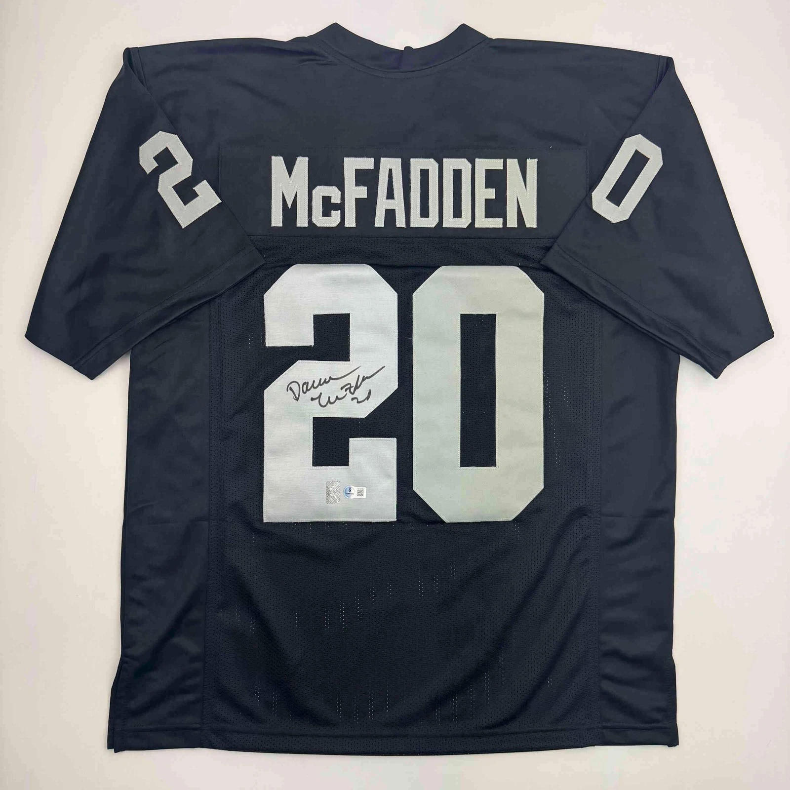 Autographed/Signed Darren McFadden Las Vegas Oakland Black Jersey Beckett COA