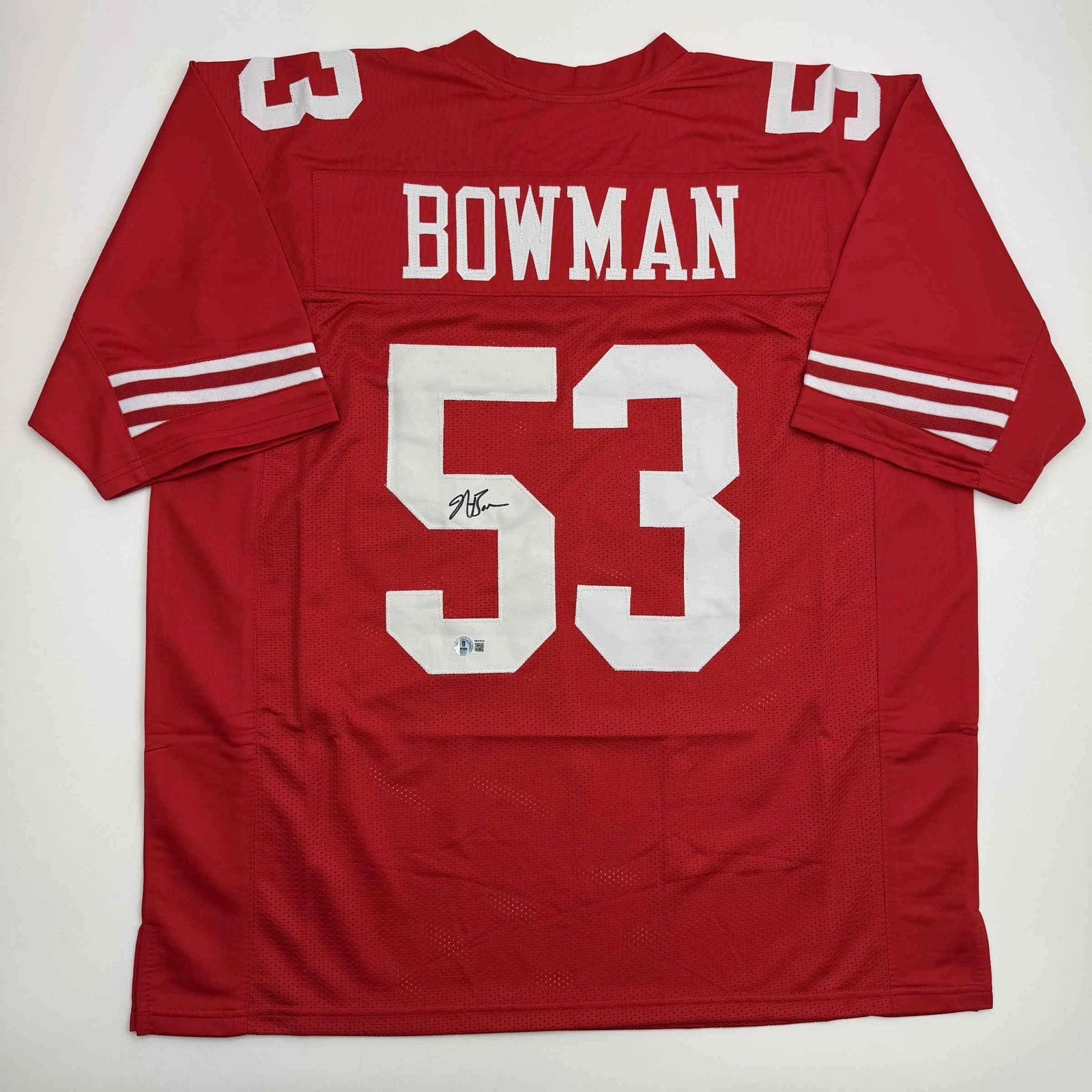 Autographed/Signed NaVorro Bowman San Francisco Red Jersey Beckett BAS COA