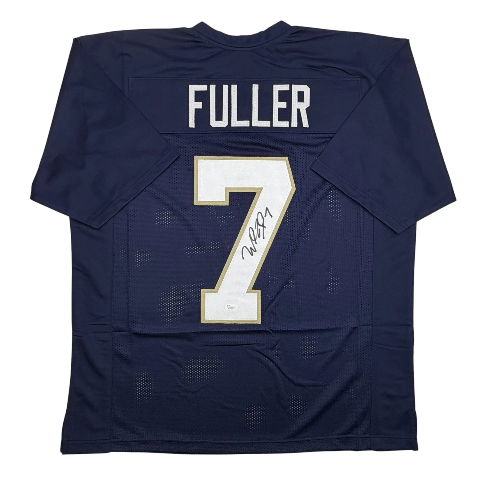 Autographed/Signed Will Fuller Notre Dame Blue College Football Jersey JSA COA