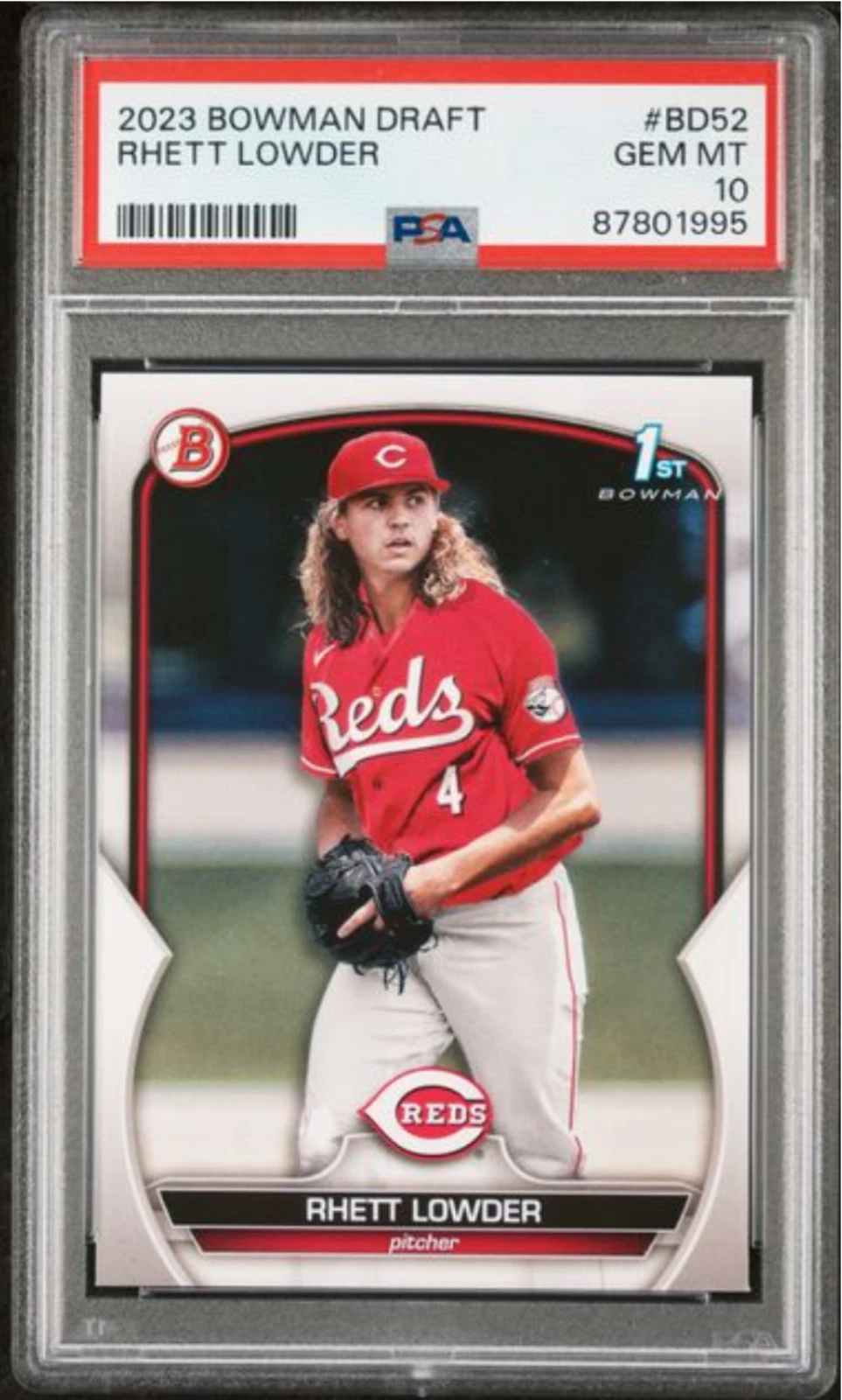 Graded 2023 Bowman Draft Rhett Lowder #BD52 Rookie RC Baseball Card PSA 10