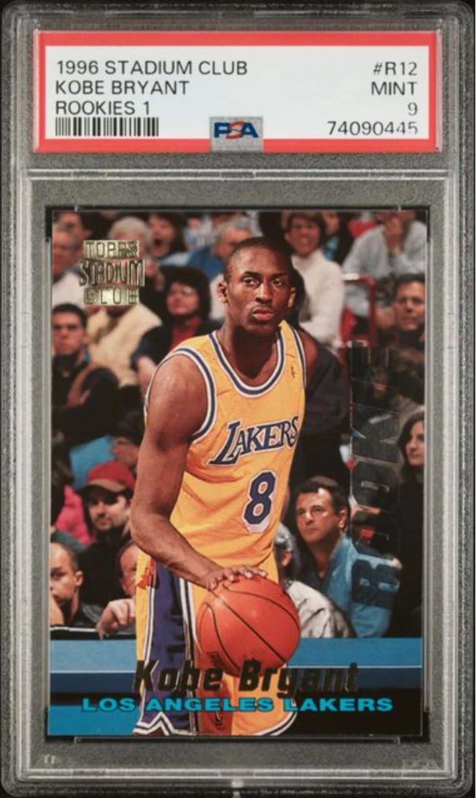 Graded 1996 Stadium Club Kobe Bryant #R12 Rookies 1 Basketball Card PSA 9 Mint