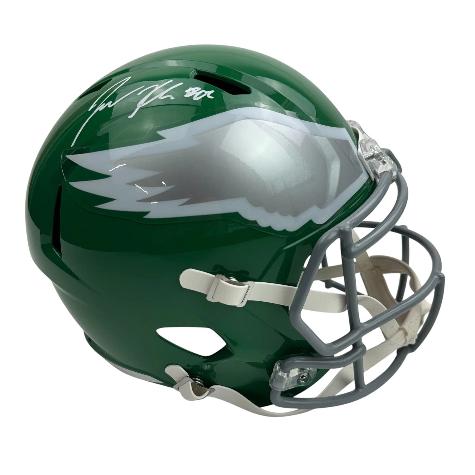 Autographed/Signed Jason Kelce Eagles Kelly Green FS Football Helmet PSA COA