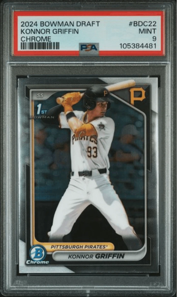 Graded 2024 Bowman Draft Konnor Griffin #BDC22 Chrome RC Baseball Card PSA 9