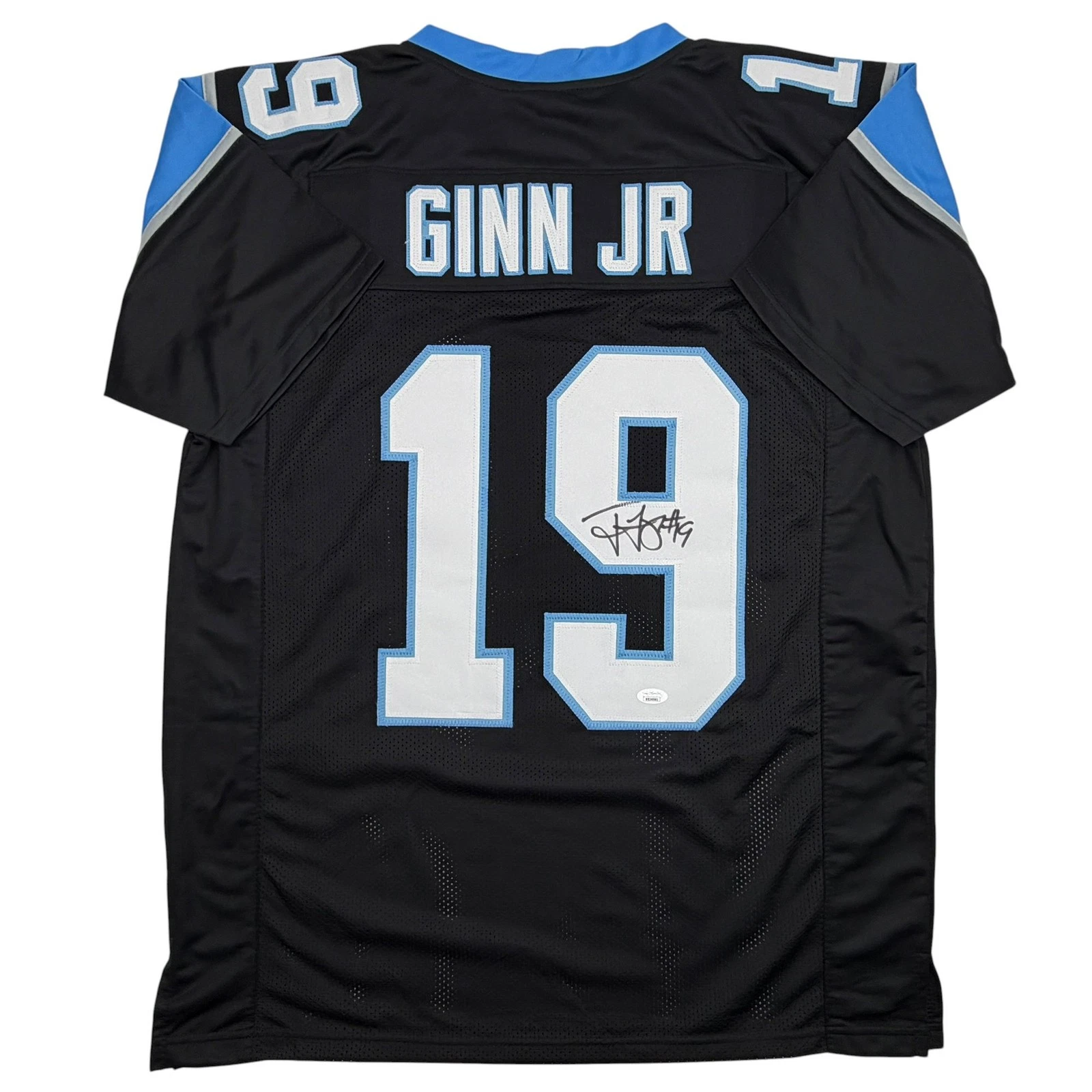 Autographed/Signed Ted Ginn Jr. Carolina Black Football Jersey JSA COA