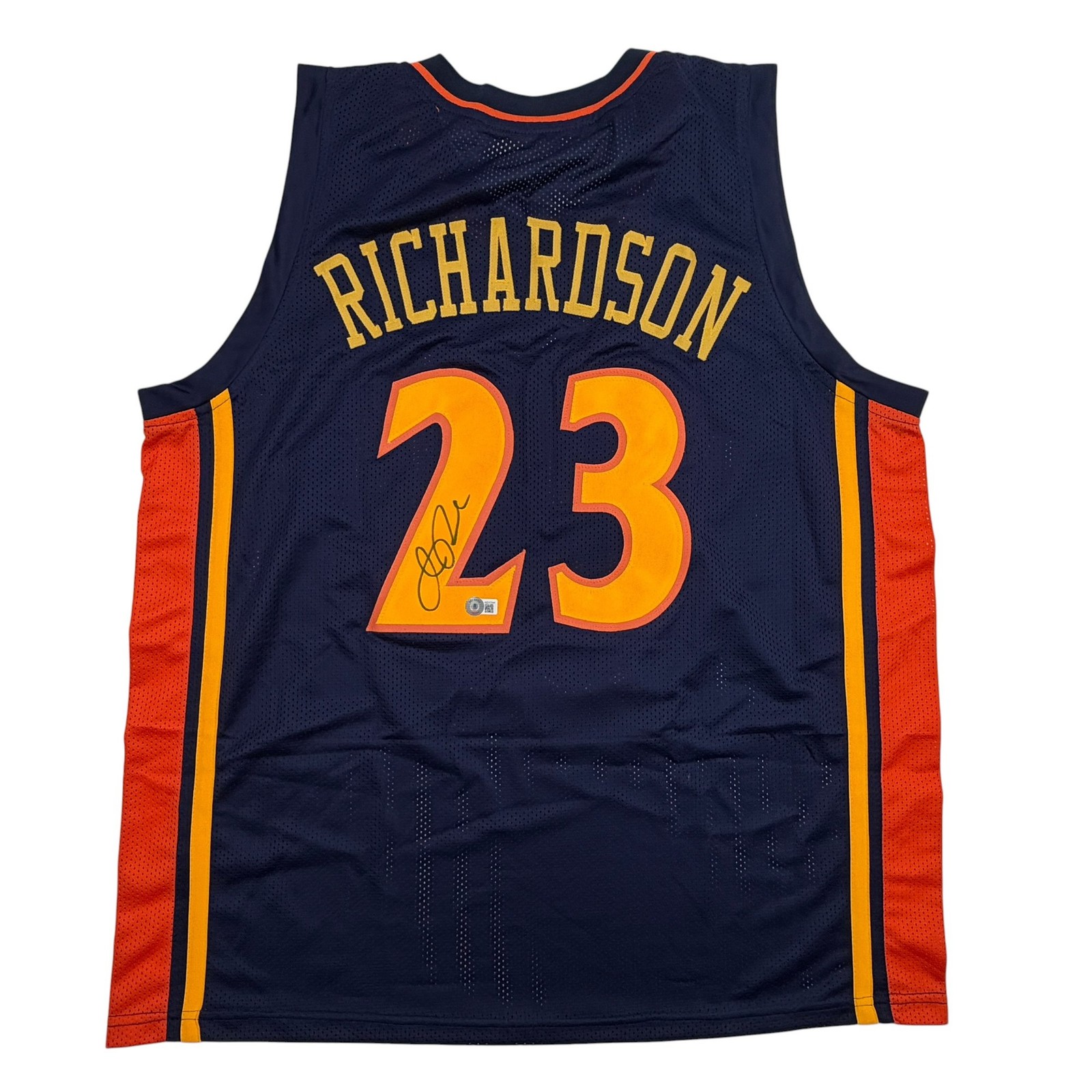 Autographed/Signed Jason Richardson Golden State Blue Jersey Beckett BAS COA
