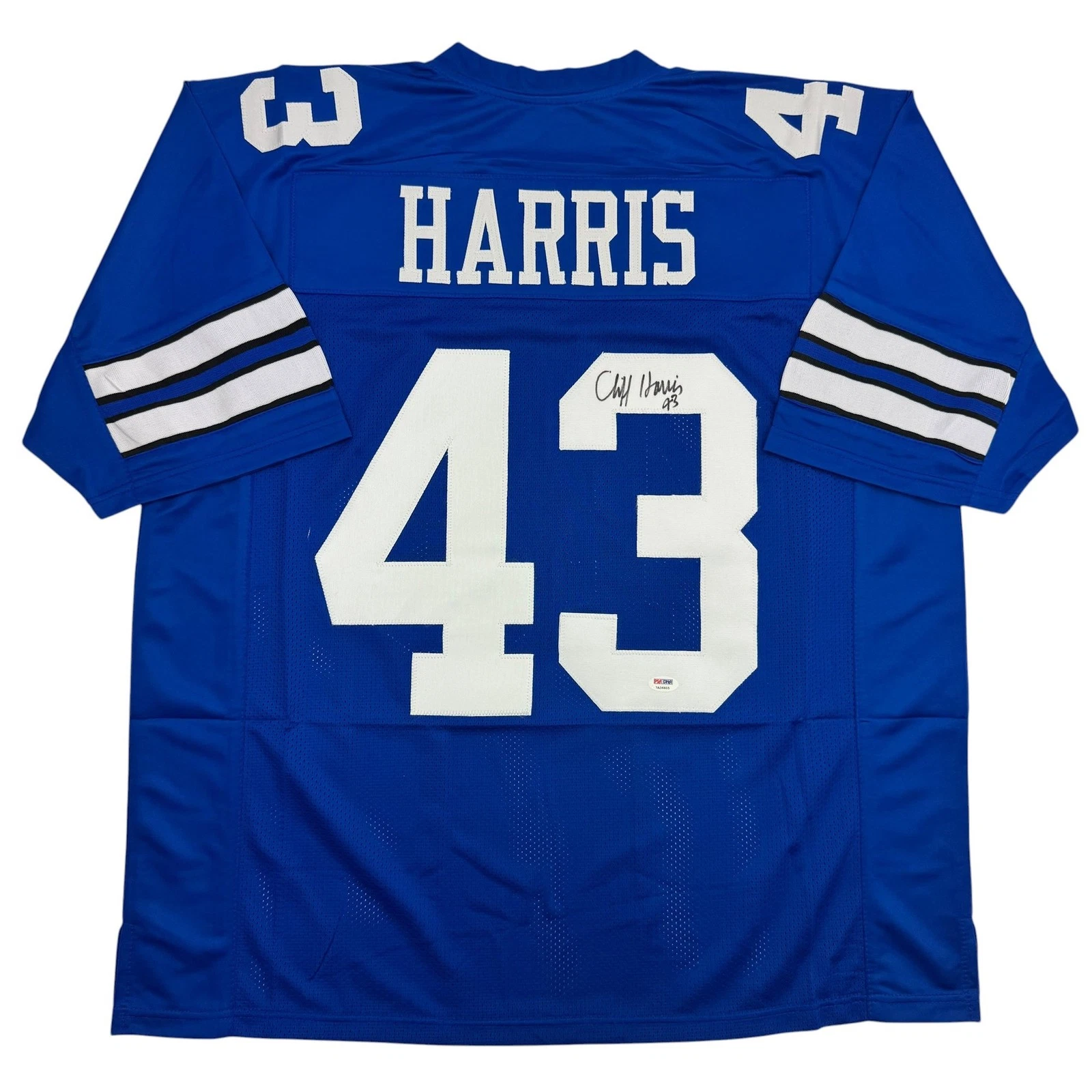 Autographed/Signed Cliff Harris Dallas Blue Football Jersey PSA/DNA COA