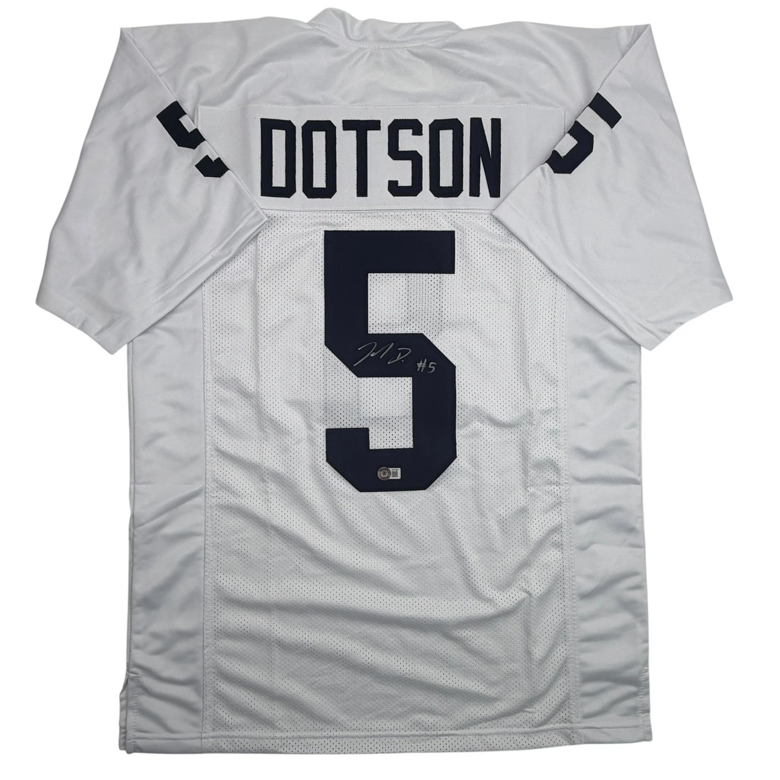 Autographed/Signed Jahan Dotson Penn State White College Jersey Beckett BAS COA