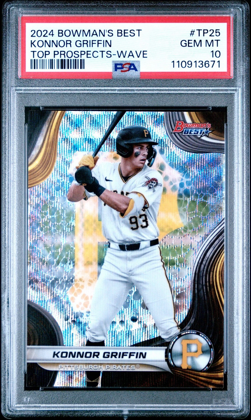 Graded 2024 Topps Bowmans Best Konnor Griffin #TP25 Wave RC Baseball Card PSA 10