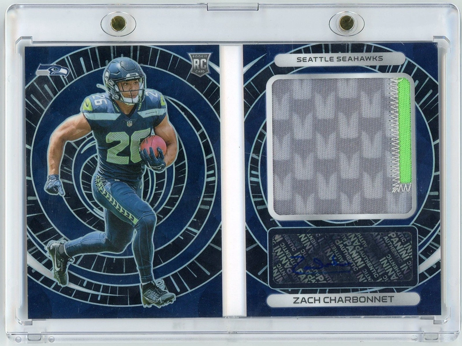 2023 Panini Spectra Zach Charbonnet #ROZCH /40 Rookie Optics Booklet RPA RC
