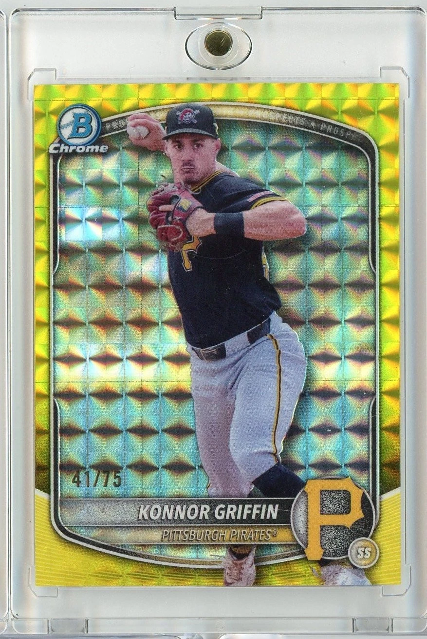 2025 Bowman Chrome Konnor Griffin #BDC102 /75 Yellow Geometric RC Baseball Card