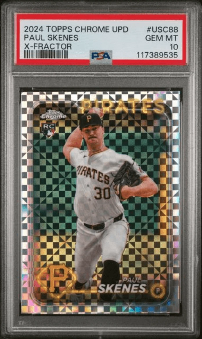 Graded 2024 Topps Chrome Upd Paul Skenes #USC88 Xfractor RC Baseball Card PSA 10