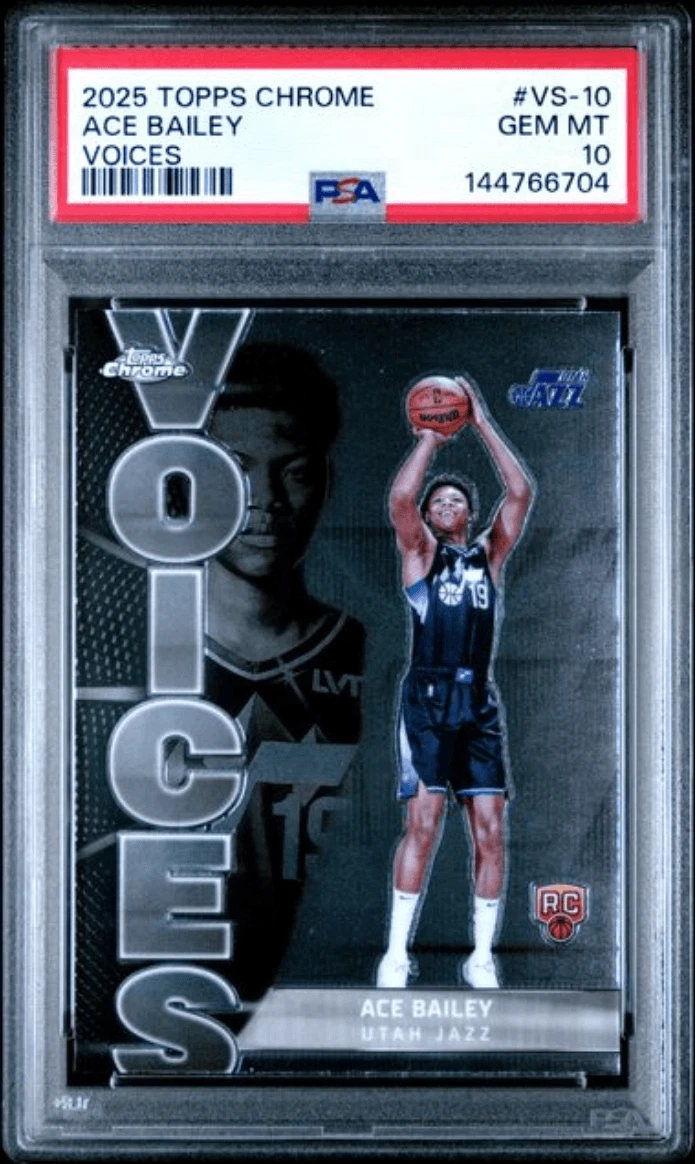 Graded 2025 Topps Chrome Ace Bailey #VS10 Voices Rookie Basketball Card PSA 10