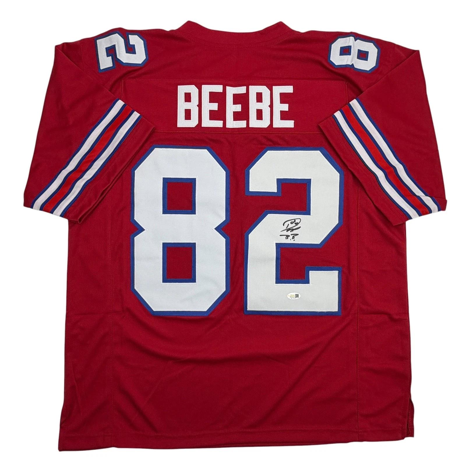 Autographed/Signed Don Beebe Buffalo Red Football Jersey JSA COA