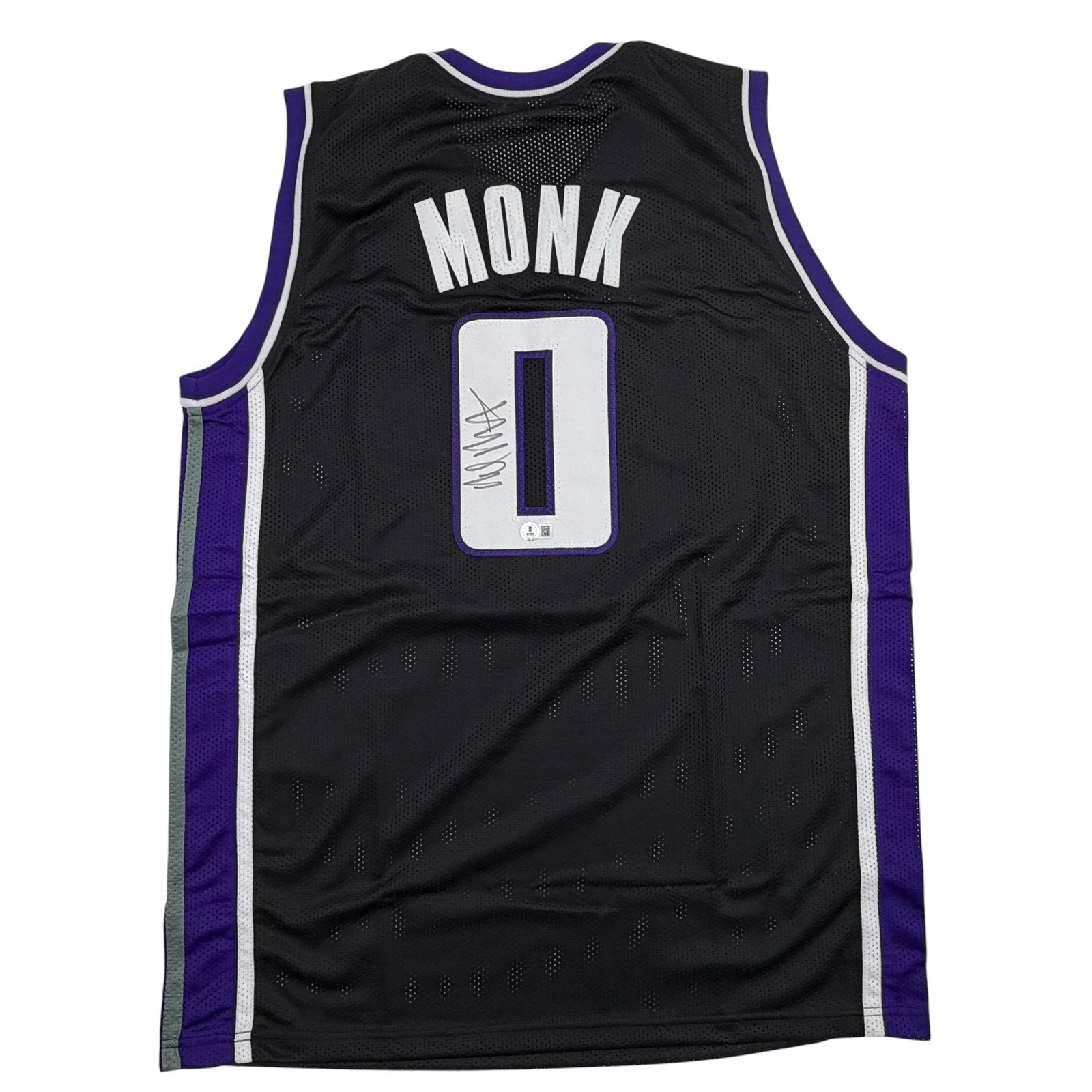 Autographed/Signed Malik Monk Sacramento Black Basketball Jersey Beckett BAS COA