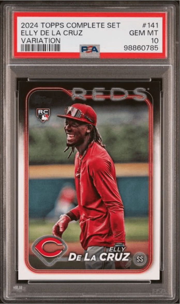 Graded 2024 Topps Complete Set Elly De La Cruz #141 Variation RC Card PSA 10