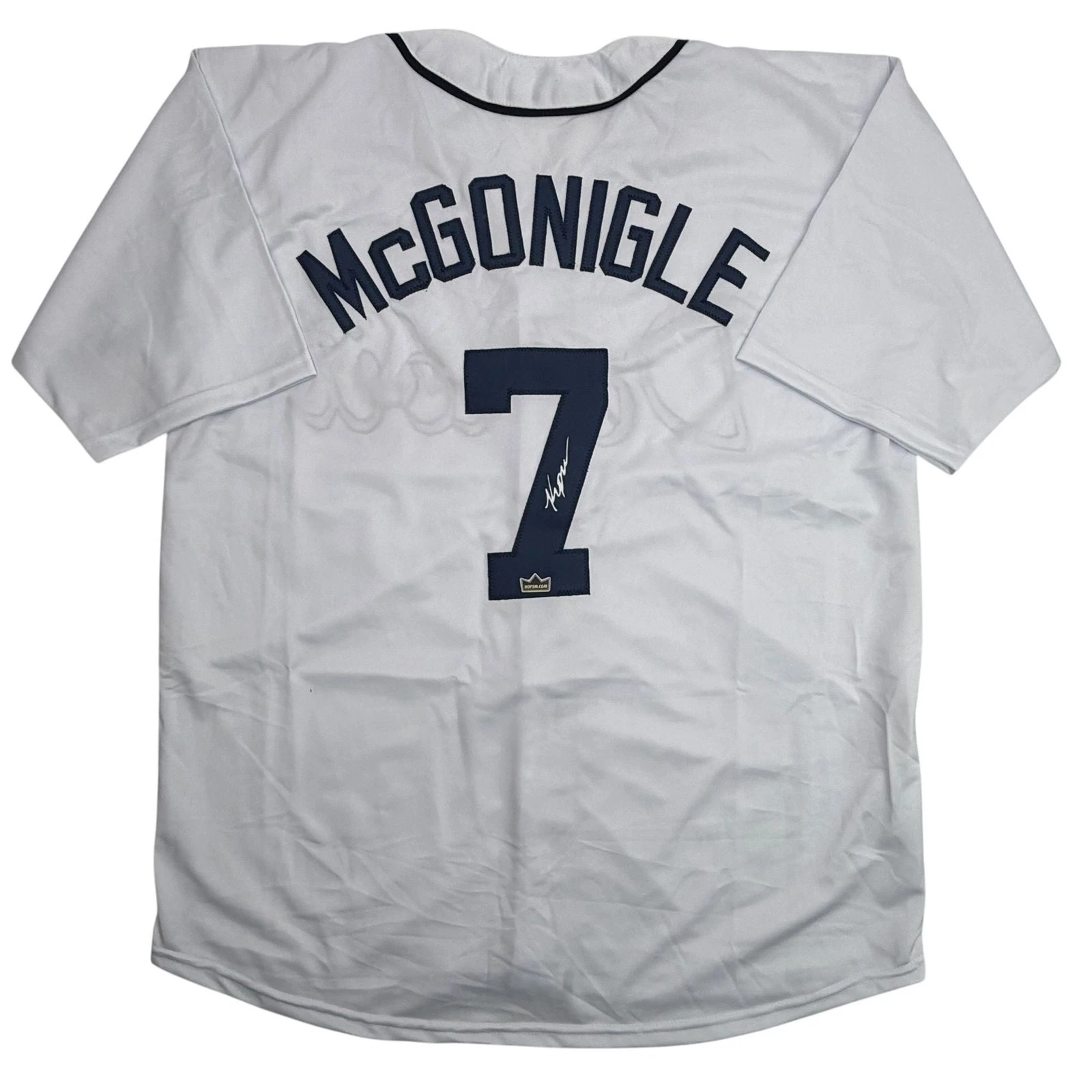 Facsimile Autographed Kevin McGonigle Detroit White Reprint Jersey Size Men's XL