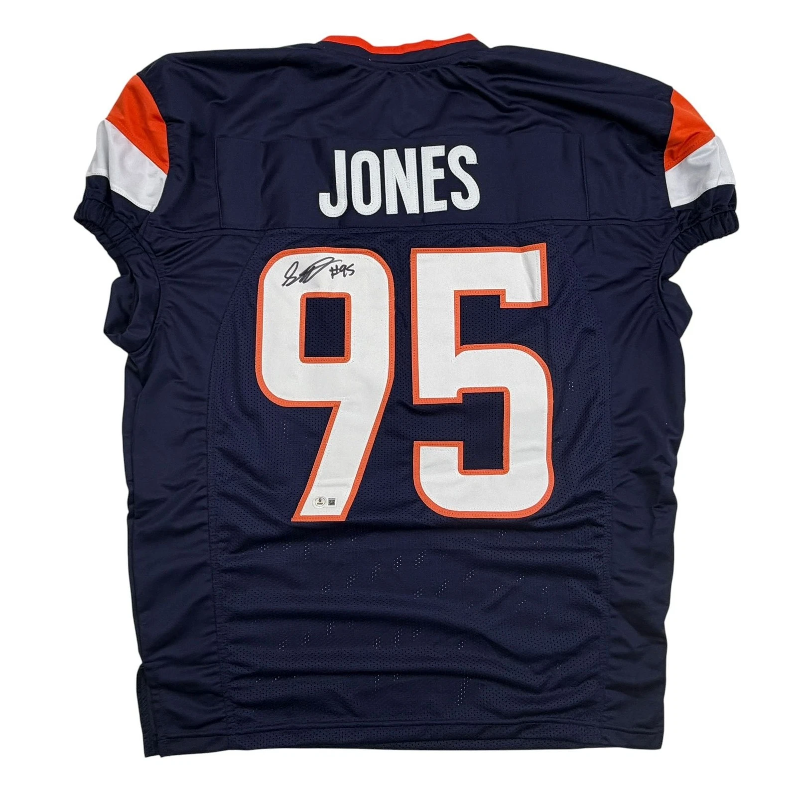 Autographed/Signed Sai'vion Jones Denver Blue Pro Cut Jersey Beckett BAS COA