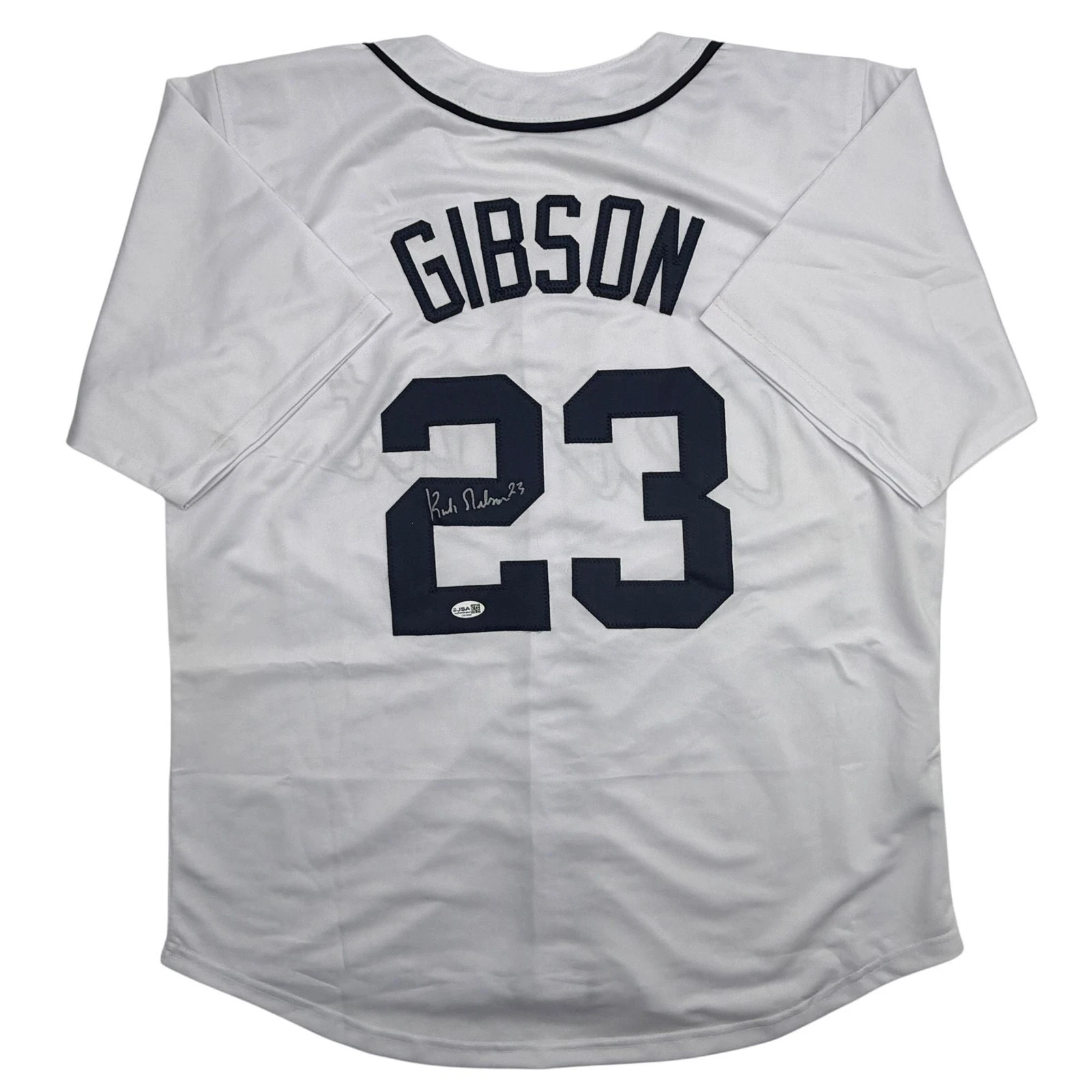Autographed/Signed Kirk Gibson Detroit White Baseball Jersey JSA COA