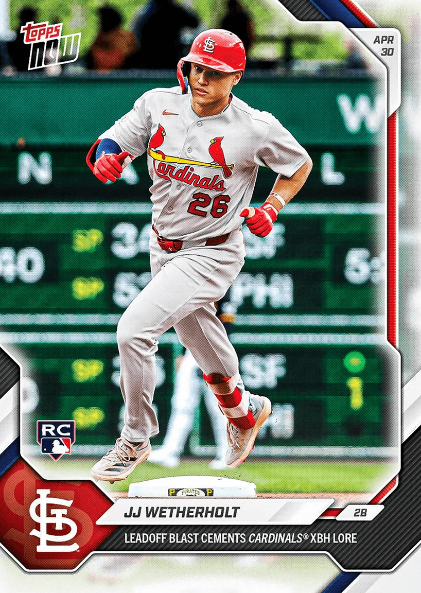 2026 Topps Now JJ Wetherholt #144 St Louis Cardinals Rookie Baseball Card