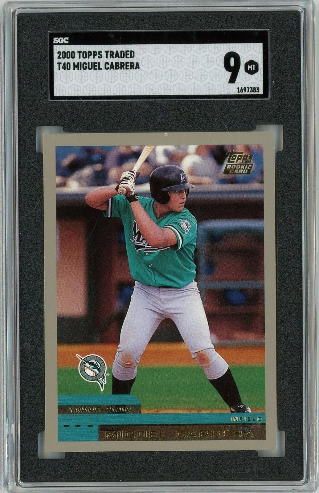 Graded 2000 Topps Traded Miguel Cabrera #T40 Rookie RC Baseball Card SGC 9 Mint